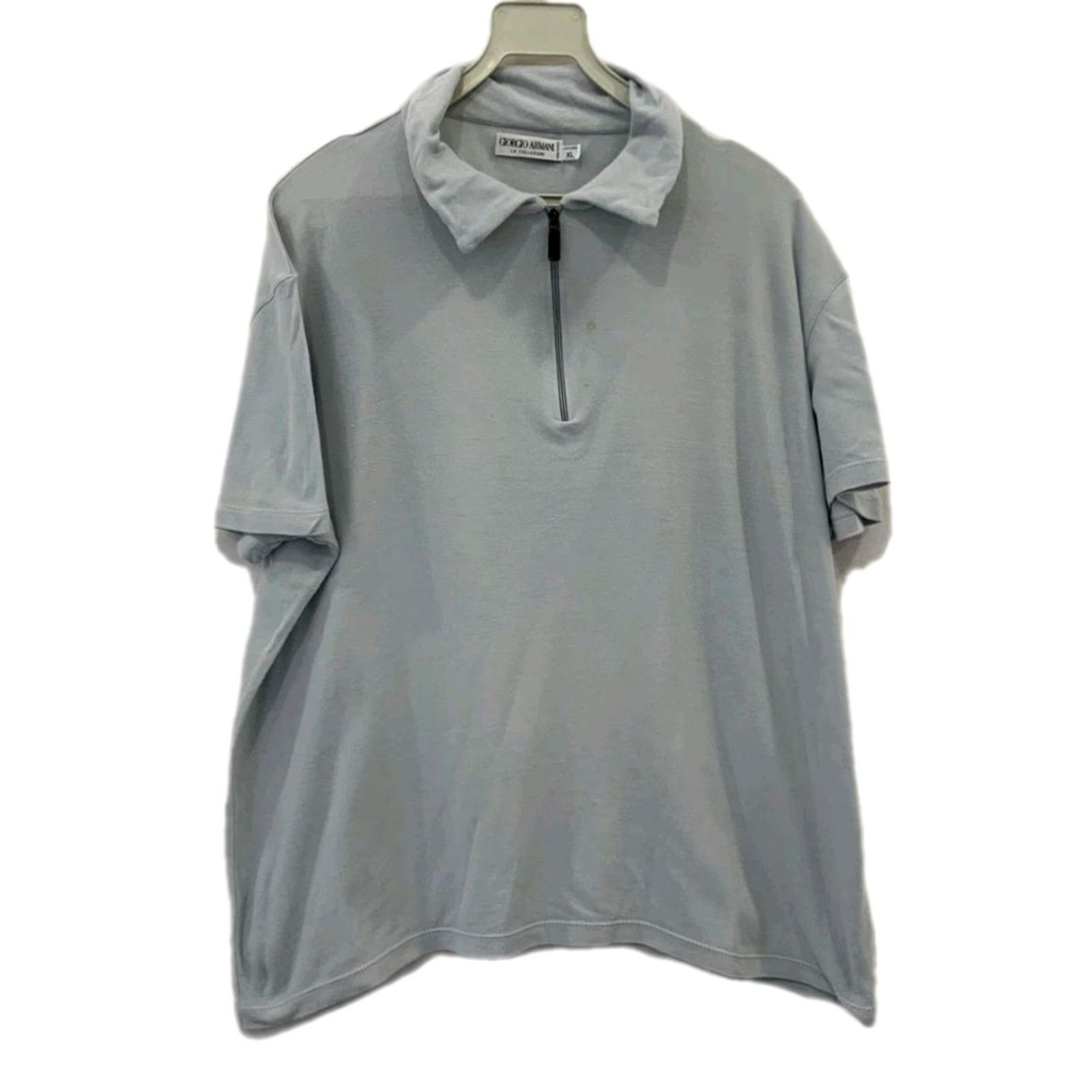 Giorgio Armani VINTAGE Giorgio Armani Le Collezioni Polo Shirt 1/4 Zip XL Blue Men Polo Shirt XL Blue Armani Le Collezioni 90s Size US XL / EU 56 / 4 - 2 Thumbnail