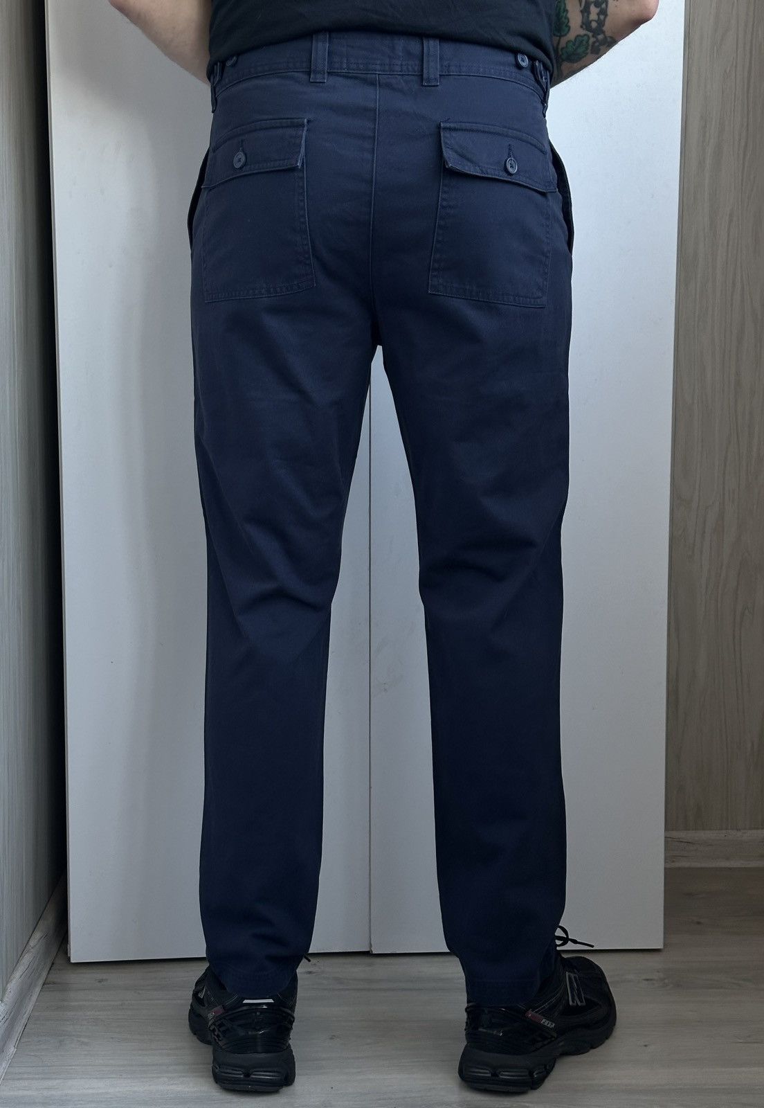 Folk Folk Mens Navy Blue Cotton Trousers Casual Workwear Pants Size US 34 / EU 50 - 4 Thumbnail