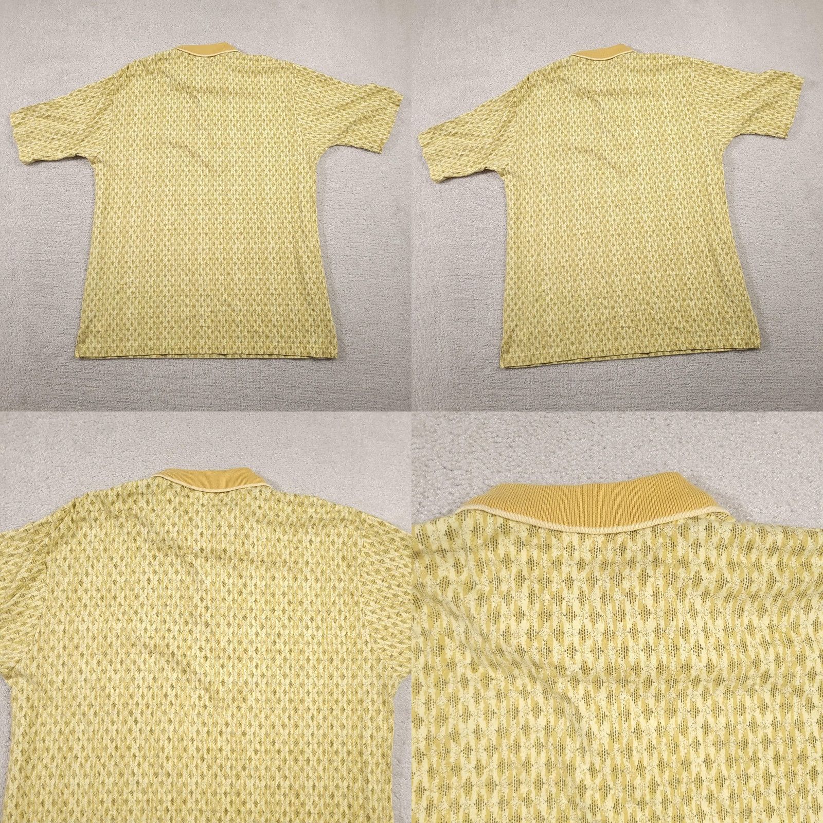 Farah Farah Polo Shirt Mens Large Yellow Geometric Pattern Pocket 100% Cotton Casual Size US L / EU 52-54 / 3 - 9 Thumbnail
