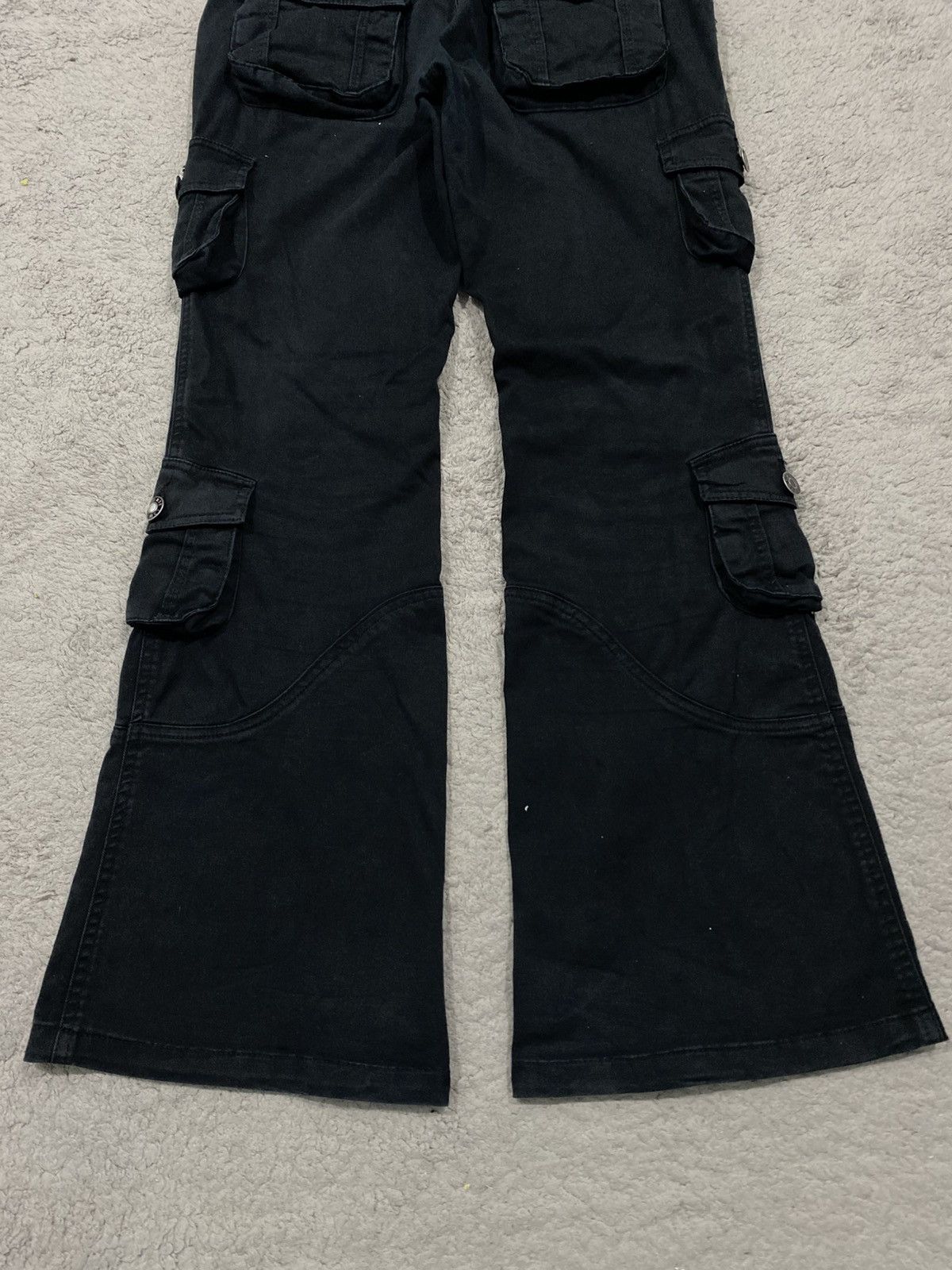 Japanese Brand LowBox Black Cargo Multipocket Flared Pants LGB Style Size US 32 / EU 48 - 11 Thumbnail