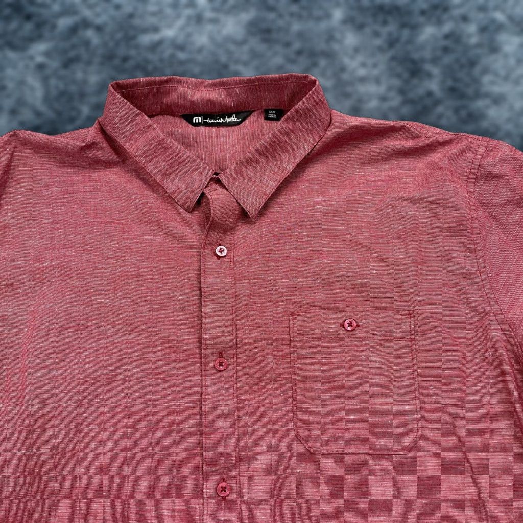 TravisMathew Travis Mathew Shirt Mens 3XL Red Button-Up Casual Cotton Camp Short Sleeve Classic Colorful Studebaker Size US XXL / EU 58 / 5 - 1 Thumbnail