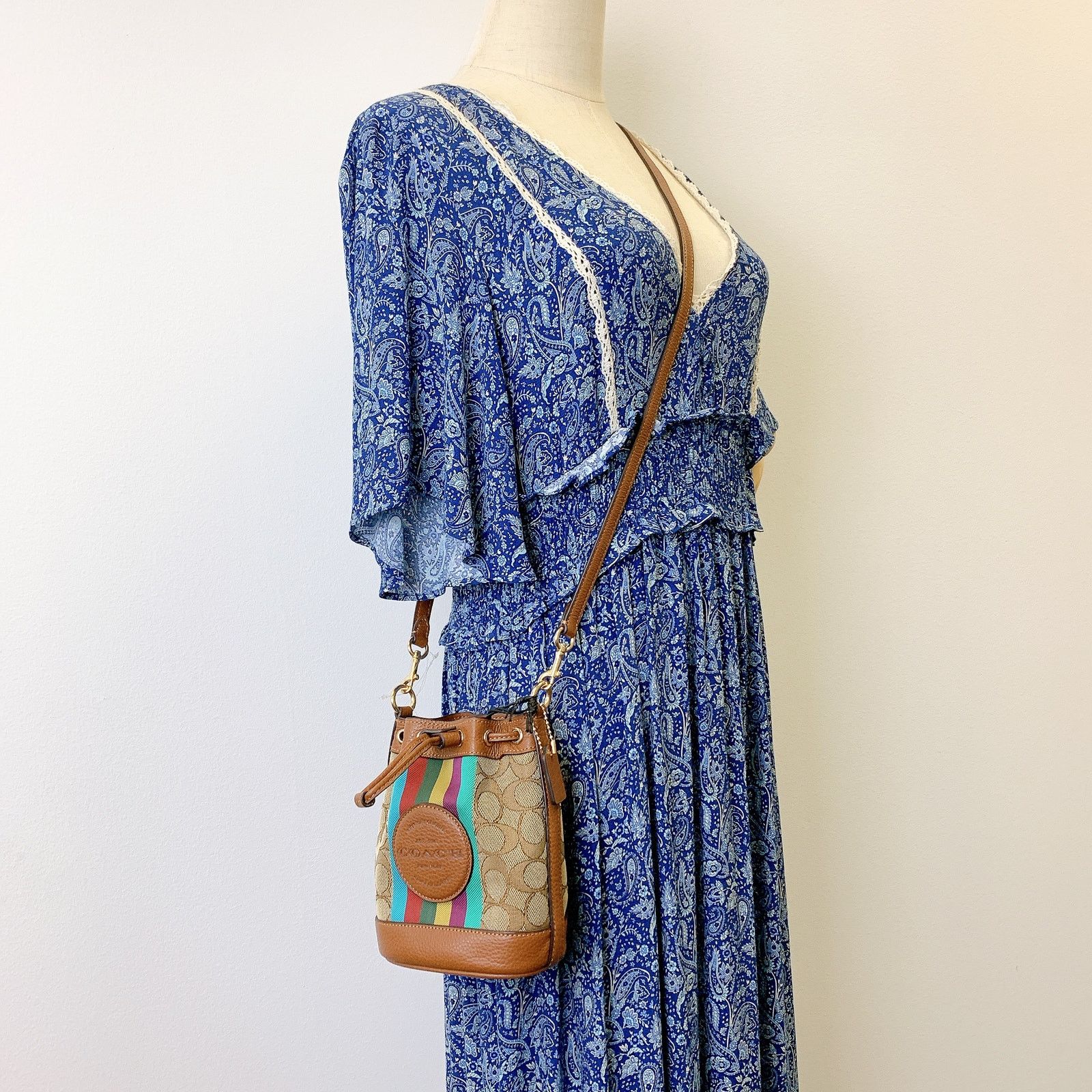 Coach Coach CC318 Mini Dempsey Bucket Bag In Signature Jacquard Size ONE SIZE - 1 Thumbnail