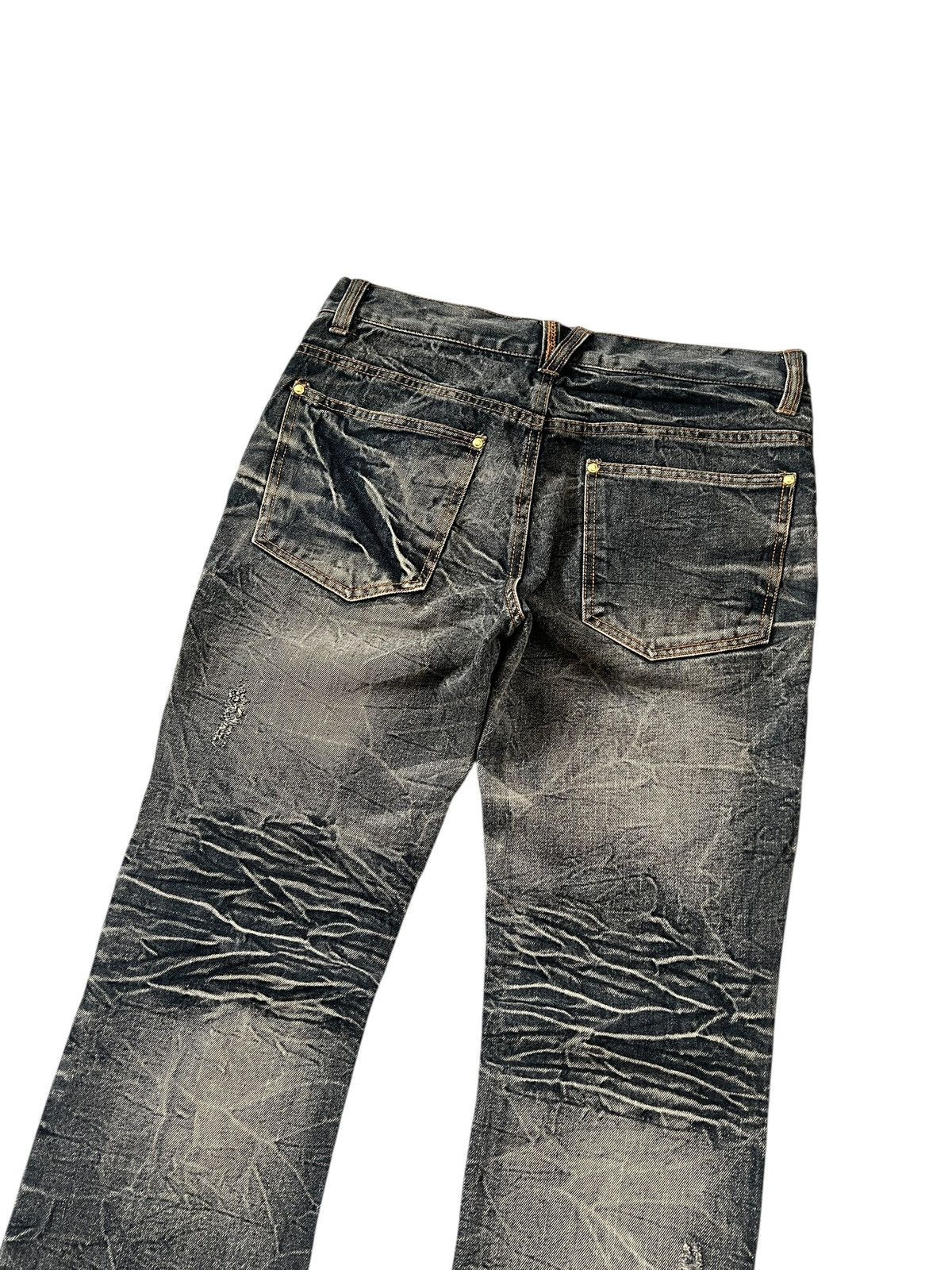 Obelisk Black Baccara 🇯🇵 Lace Distreessed Flare Denim Size US 33 - 9 Thumbnail