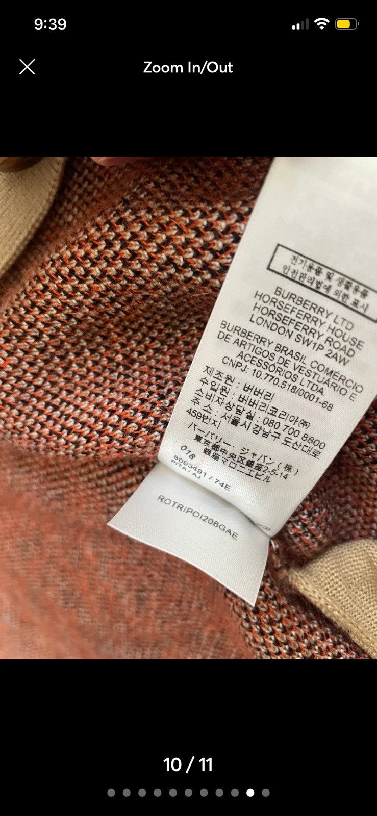 Burberry S Burberry Woman’s Oversized Fit Check Wool Blend Cardigan Size S / US 4 / IT 40 - 10 Thumbnail