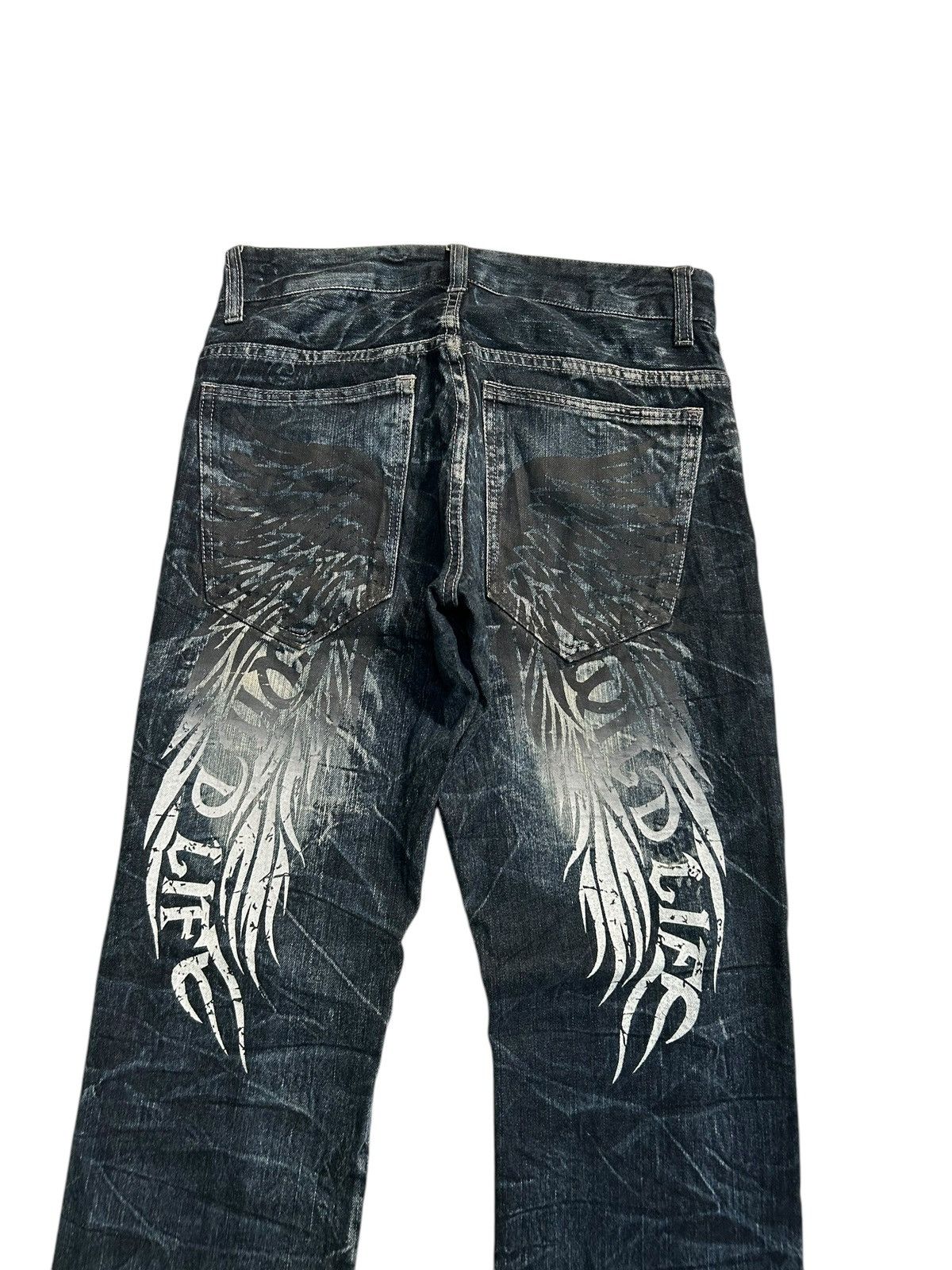 Japanese Brand × Kapital × Vintage Skull Bones wild Life Japanese Punk Denim Jeans Size US 31 - 10 Thumbnail