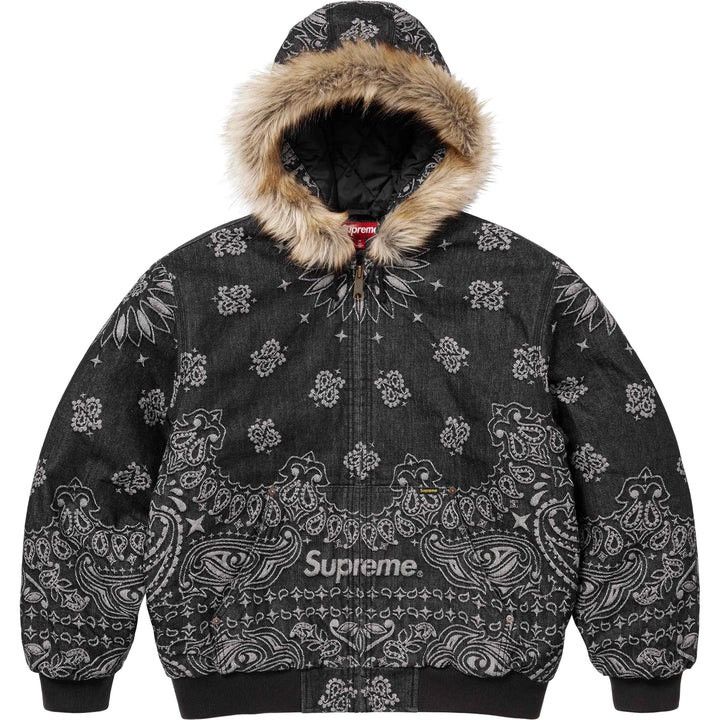 Supreme Supreme Bandana Jacquard Denim Work Jacket Black (Size M) Size US M / EU 48-50 / 2 - 3 Thumbnail