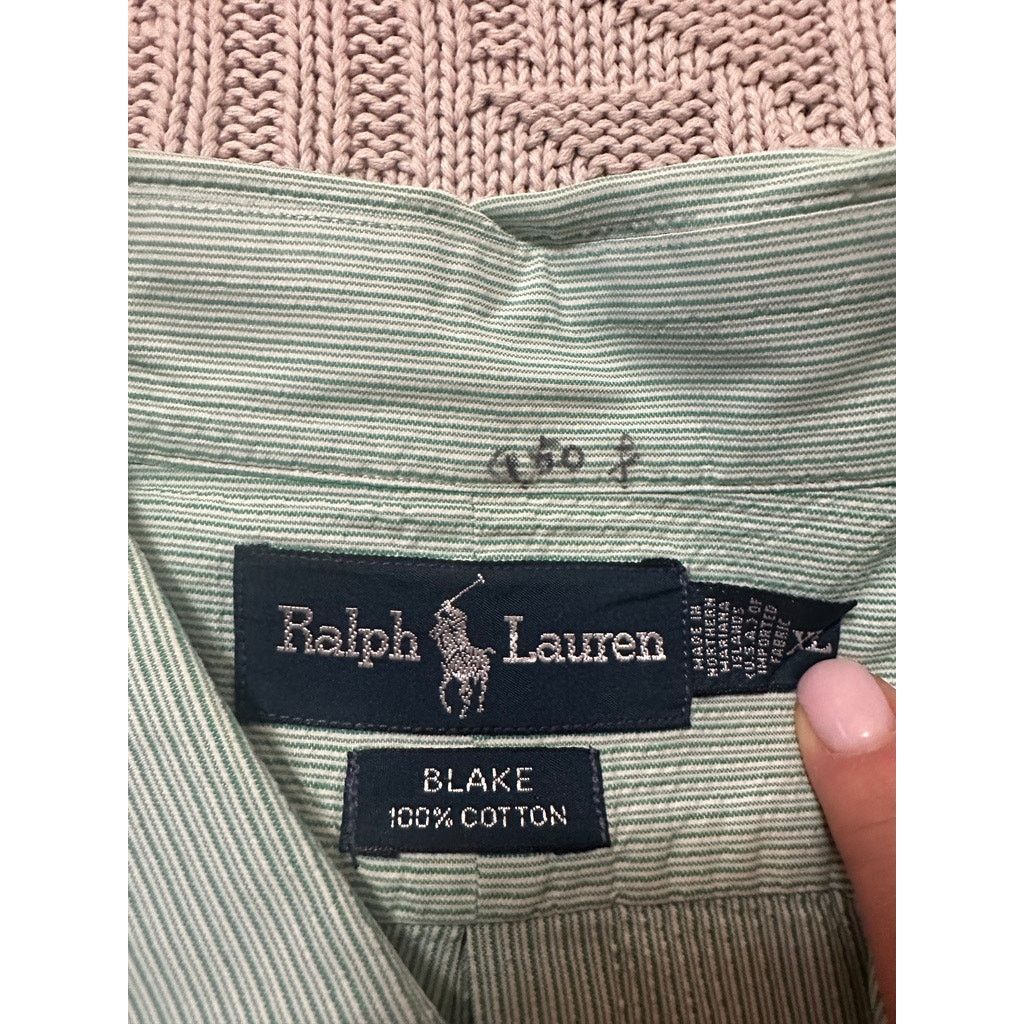 Ralph Lauren Ralph Lauren green seersucker short sleeve Blake button down Size US XL / EU 56 / 4 - 5 Thumbnail