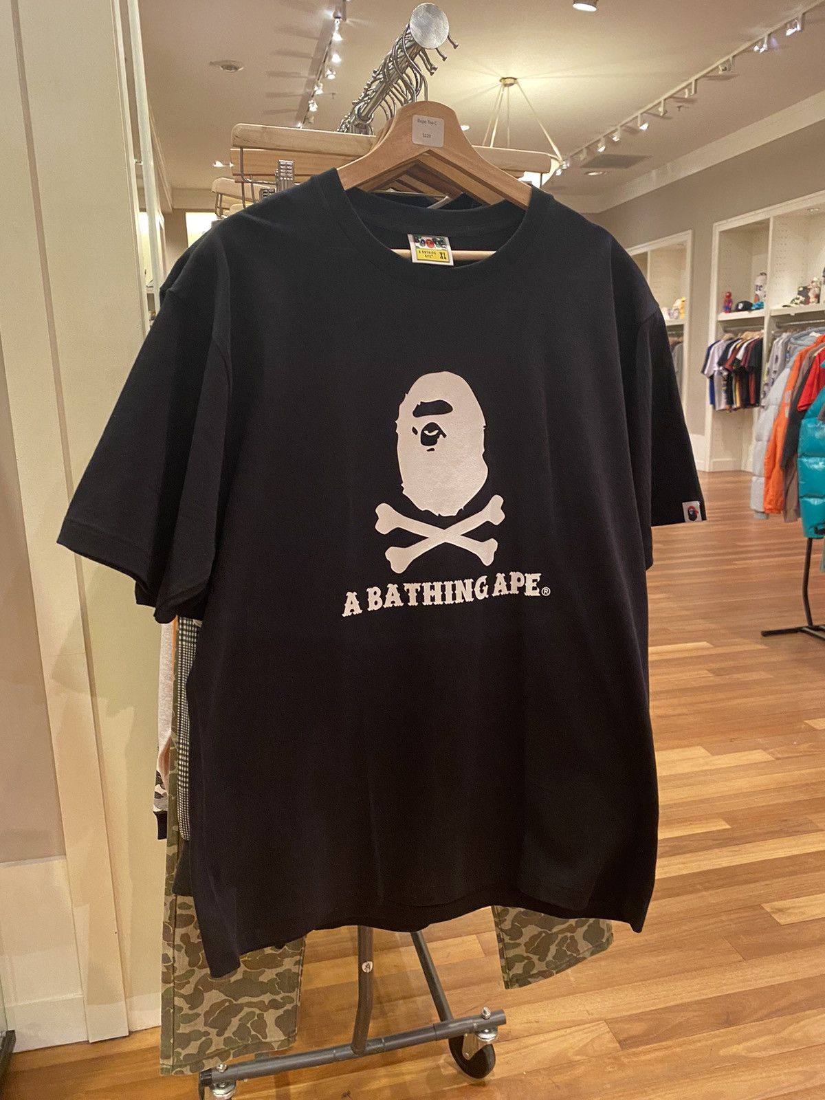 image of Bape Pirate Logo Tee in Black, Men's (Size XL)