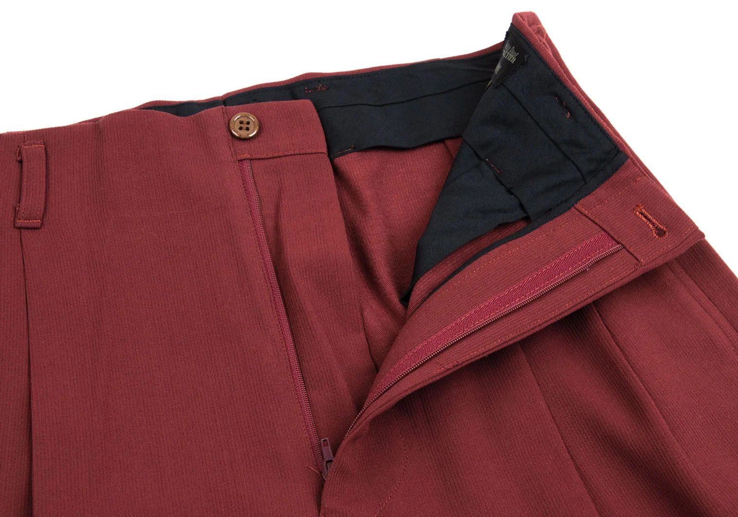 Jean Paul Gaultier Wool Tuck Pants in Bordeaux, Size 48 Size US 32 / EU 48 - 4 Thumbnail