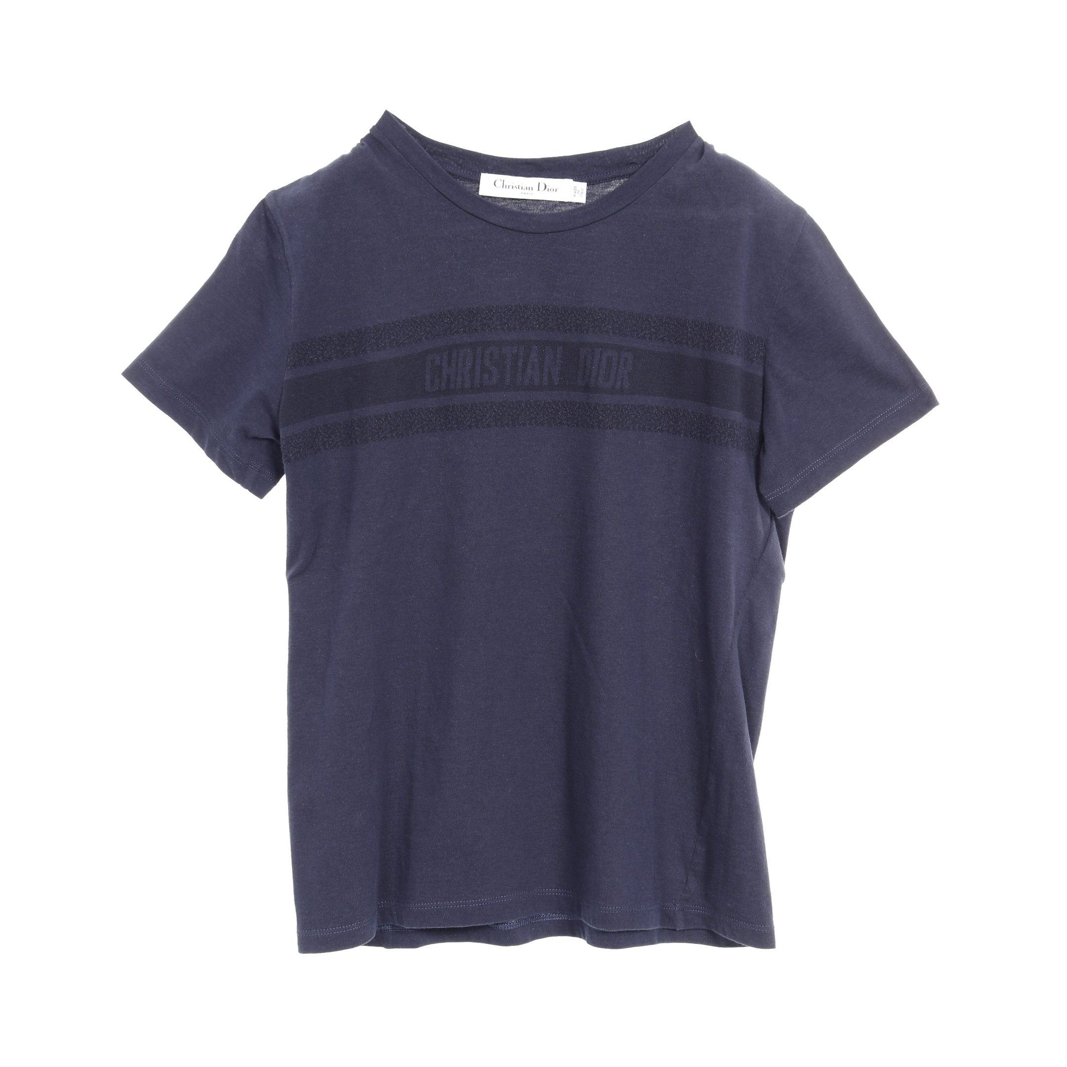 Dior Dior T-Shirt Crew Neck Short Sleeve Logo Cotton Navy Size ONE SIZE - 1 Thumbnail