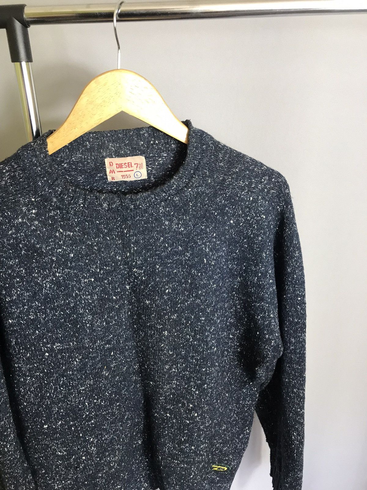 Diesel × Vintage Rare Diesel DMB 1955 Sweater Wool Knit Blue Long Sleeve Size US L / EU 52-54 / 3 - 6 Thumbnail