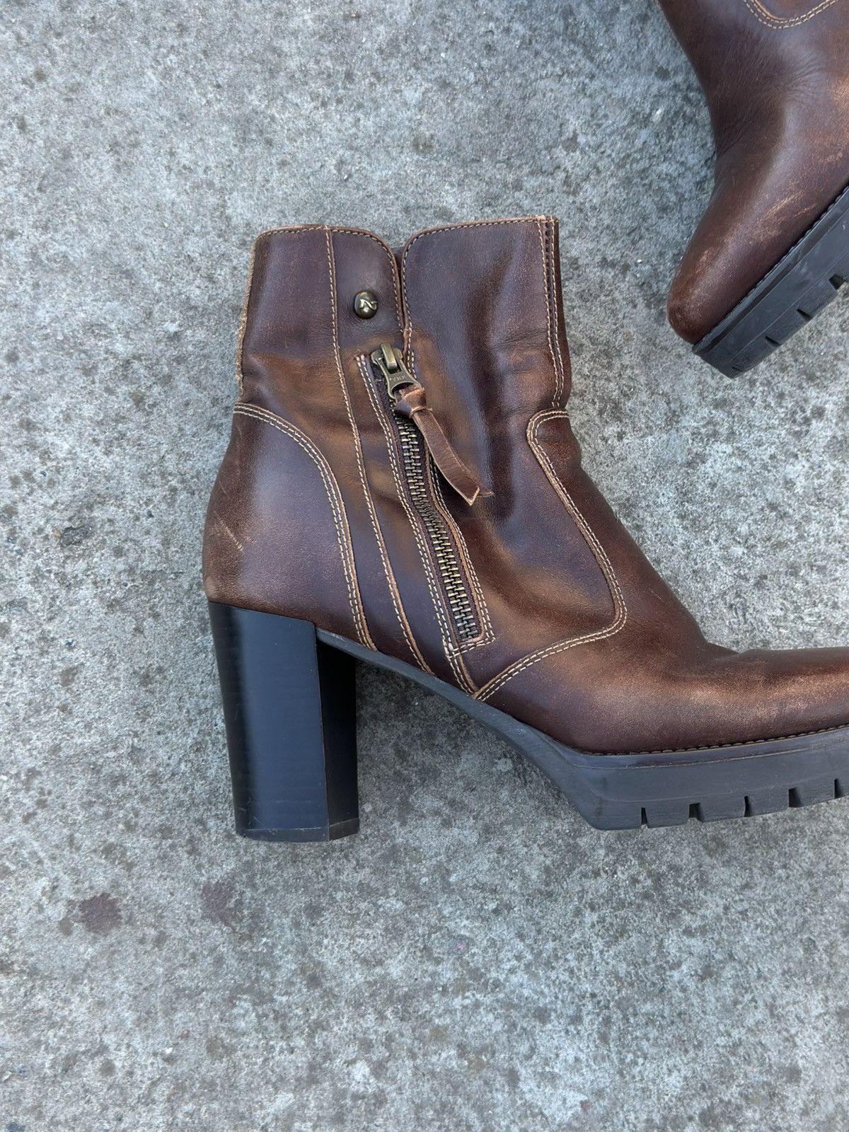Japanese Brand × Leather Vintage Japanese Style Heels Leather Boots Nero Giardini Y2K Size US 8 / IT 38 - 3 Thumbnail