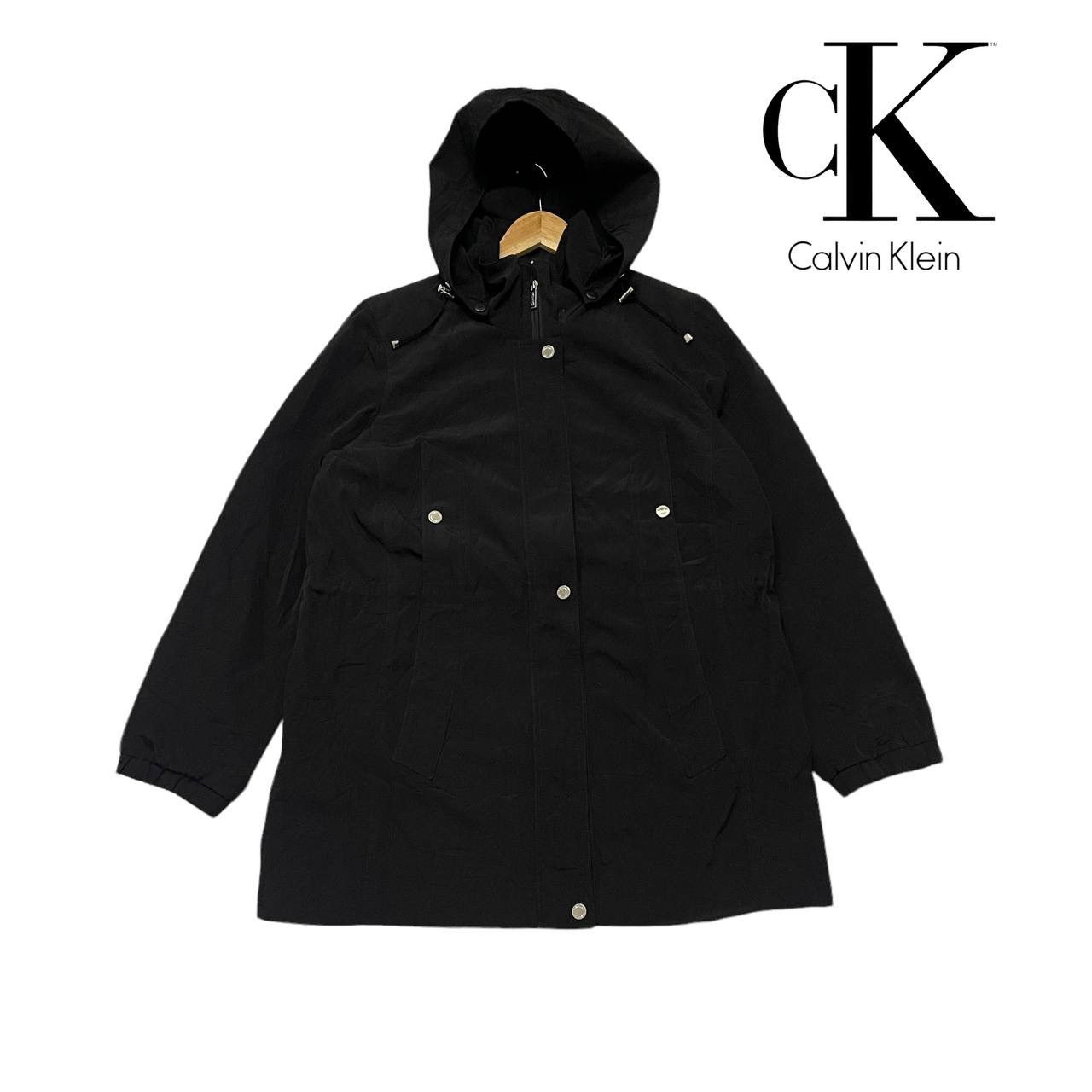 Designer Calvin Klein Black Hood Long Winter Jacket