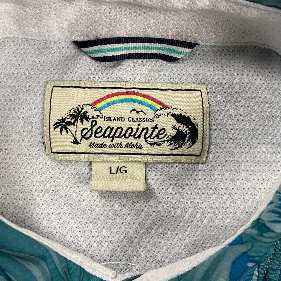 Other Seapointe Shirt Men's Large Blue Hawaiian Button Down Size US L / EU 52-54 / 3 - 3 Thumbnail