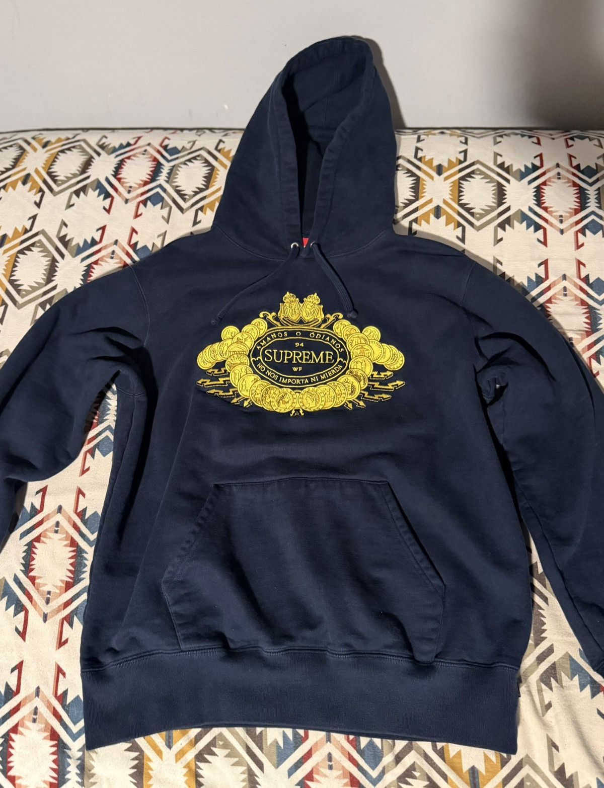 Supreme Supreme Navy “Amanos O Odianos” Hoodie Size US M / EU 48-50 / 2 - 1 Thumbnail