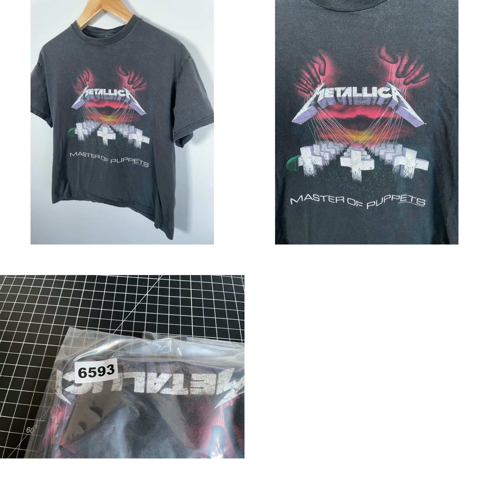 Vintage VINTAGE Metallica Master of Puppets T-Shirt Adult Medium Black 1994 Giant Print Mens Shirt 90s Music Rock Graphics Size US M / EU 48-50 / 2 - 8 Thumbnail
