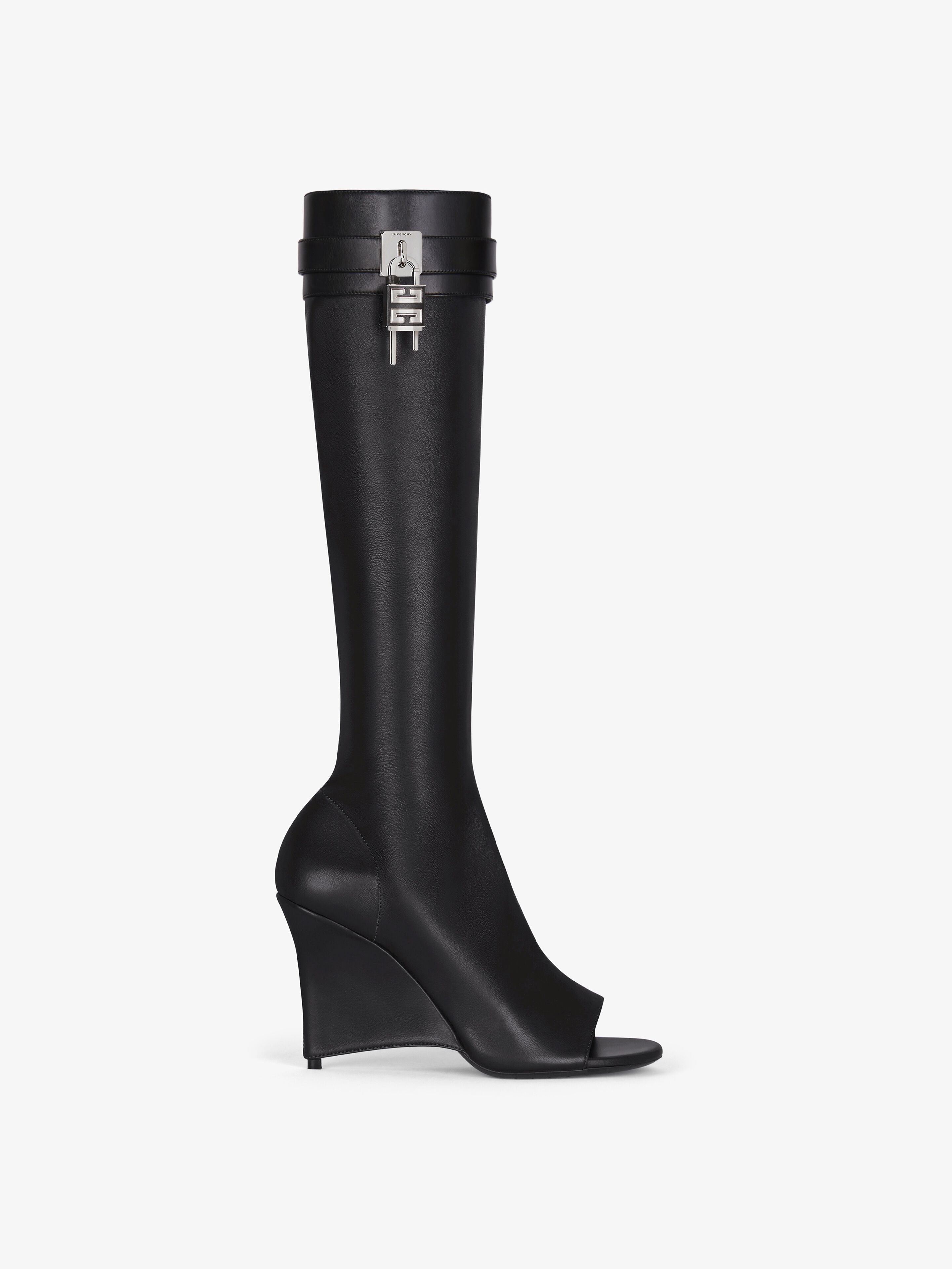 Givenchy o1srvl11e0525 Shark Lock Stiletto Sandal Boots 95mm in Black Size US 12 / IT 42 - 1 Thumbnail