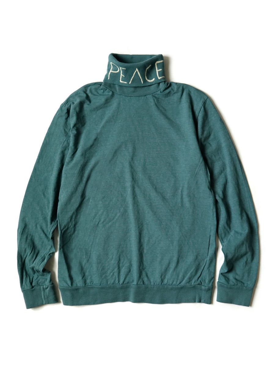 Kapital high neck PEACE embroidery Long Sleeve T-shirt