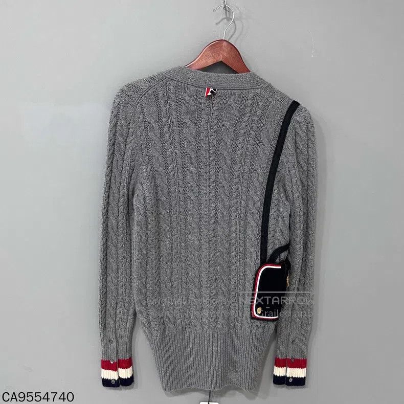 Thom Browne Thom Browne Handbag decorated gray knitted cardigan Size S / US 4 / IT 40 - 5 Thumbnail