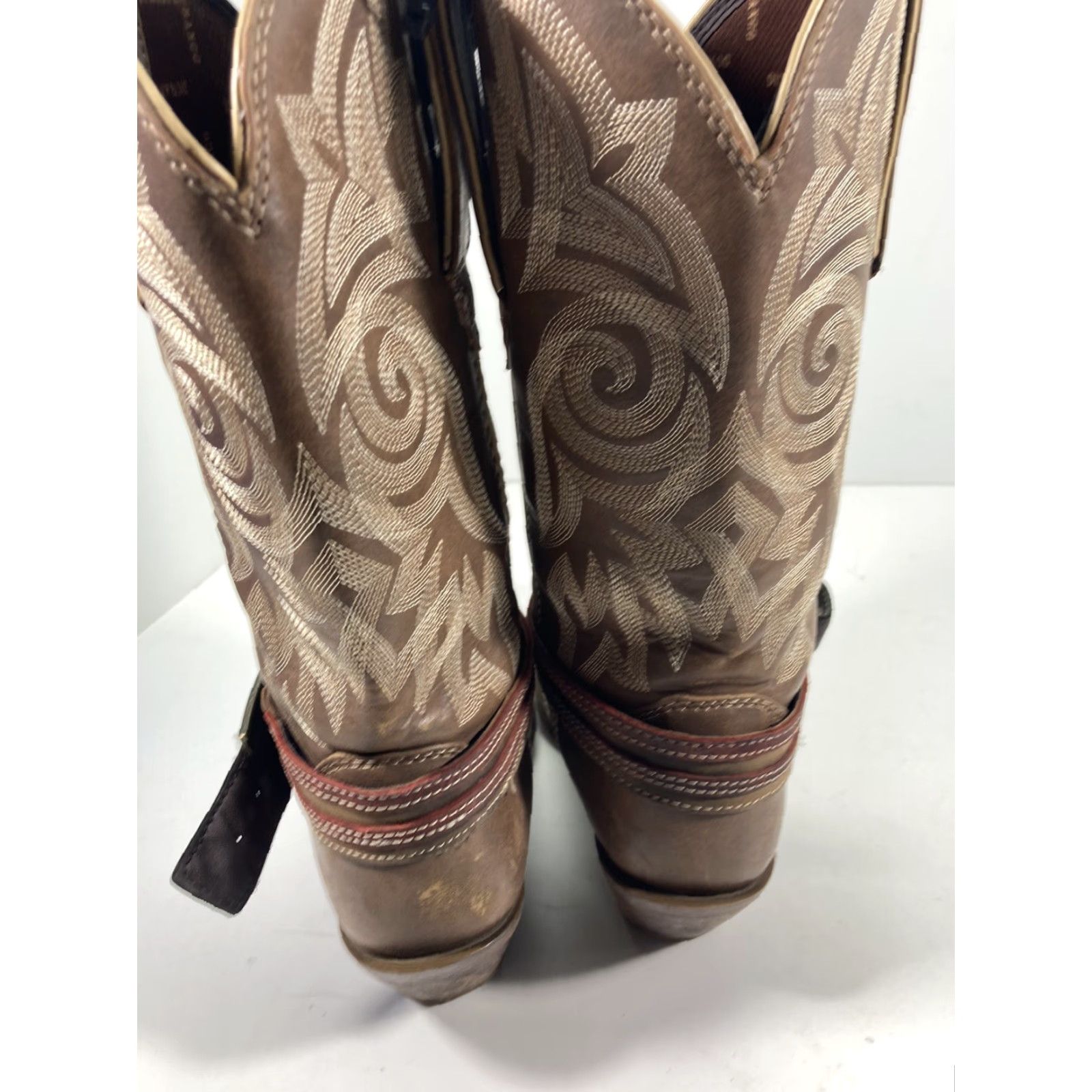 Durango VINTAGE Durango Crush Boots Western Style Women US Flag Brown Leather 9 M Snip Toe DRD0208 Size US 9 / IT 39 - 6 Thumbnail