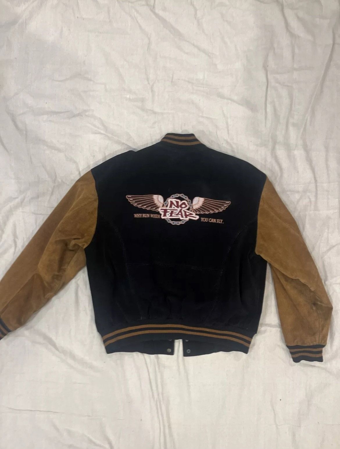Vintage NO FEAR Leather Varsity Jacket