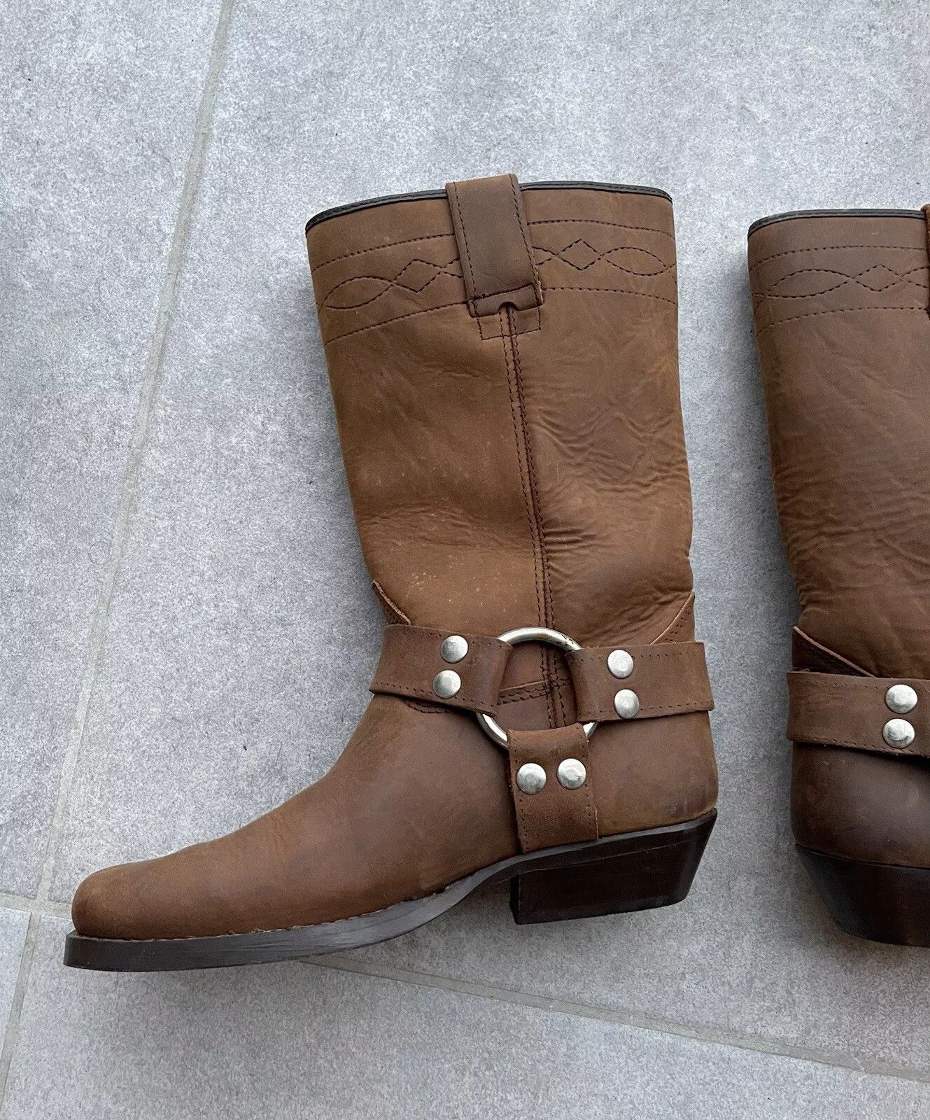 Vintage Bill Montana Womens Cowboy Western Boots Shoes Brown Learher Size US 6 / IT 36 - 8 Thumbnail