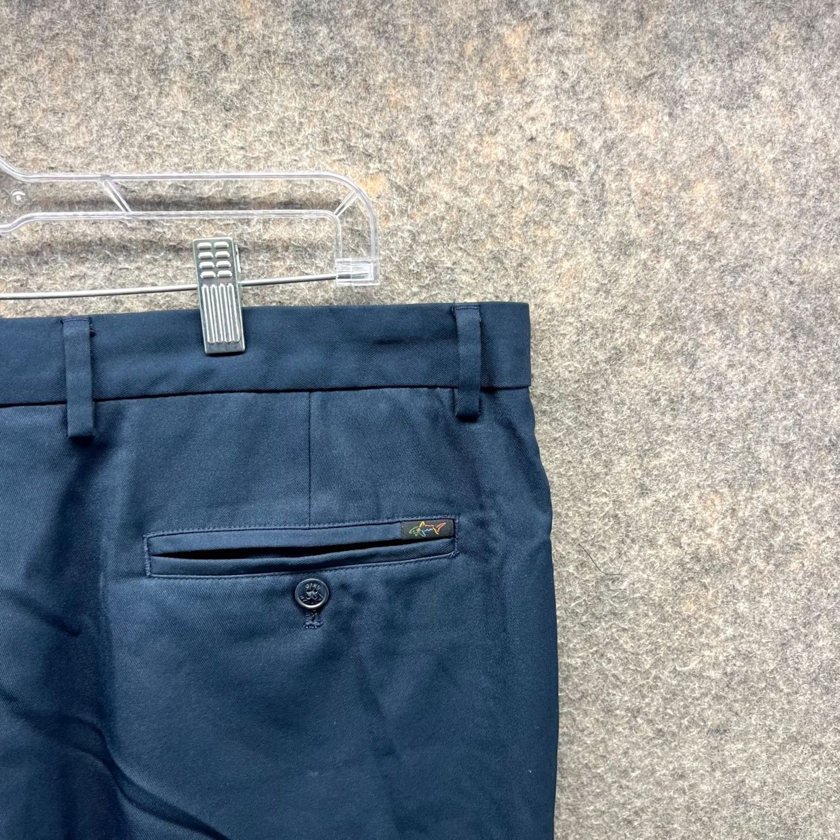 Vintage Greg Norman Shorts Mens 36 Blue Navy Cotton Chino Flat Front Knit Golf Casual Shoes? Size US 36 / EU 52 - 4 Thumbnail