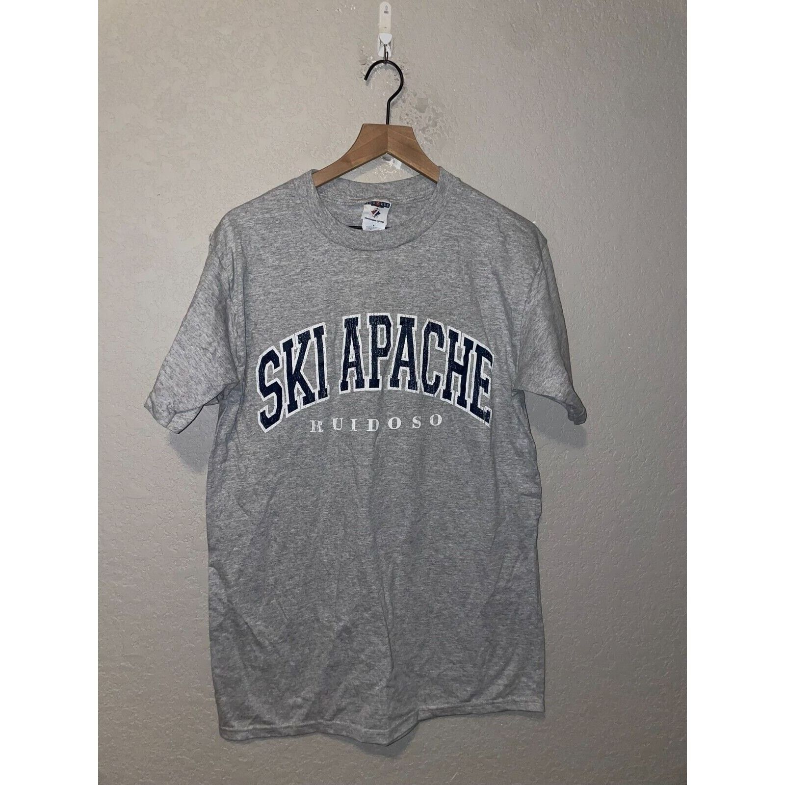 Jerzees Vintage Ski Apache Shirt Ruidoso Skiing Gray Tee VTG 90s M Size US M / EU 48-50 / 2 - 1 Thumbnail