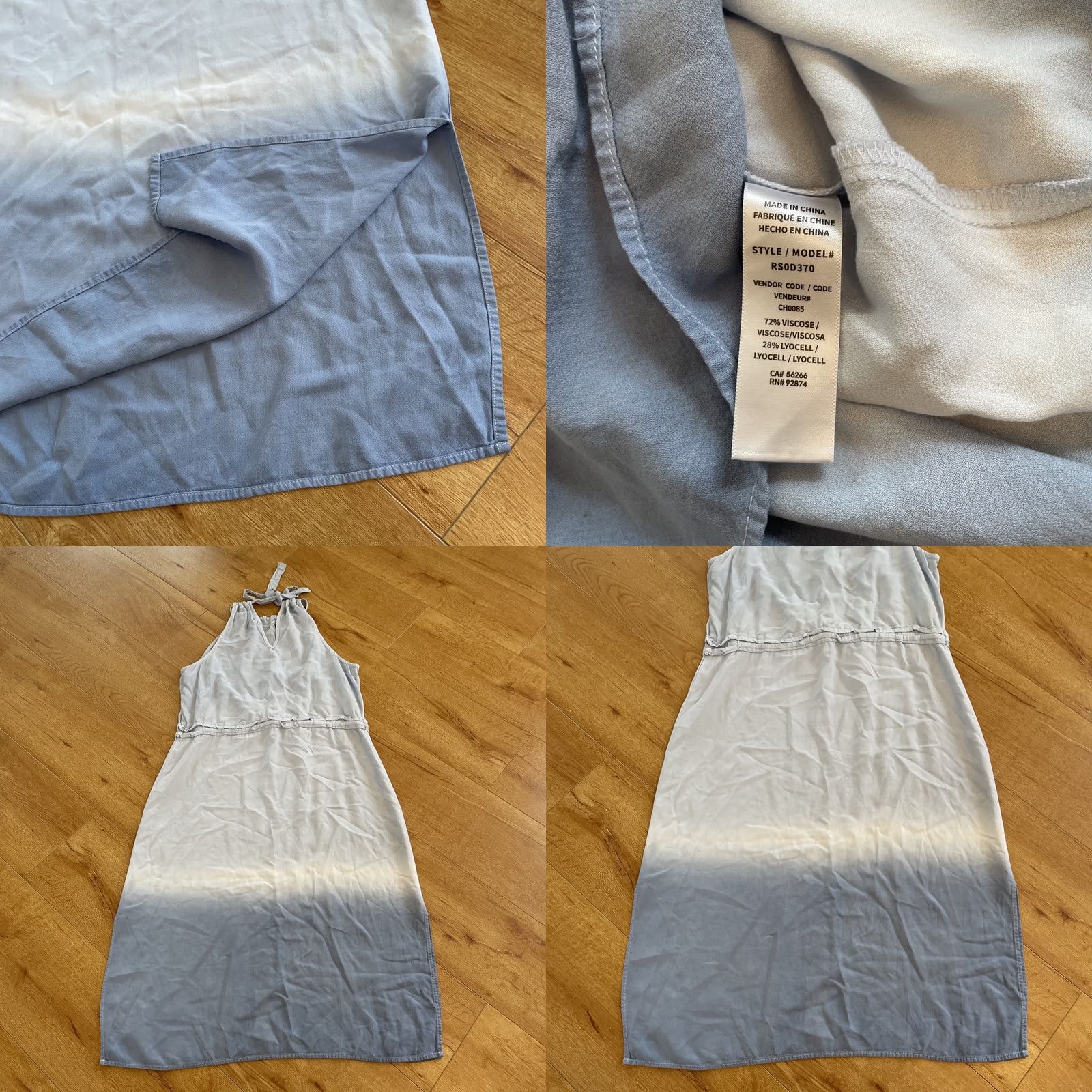 Splendid Splendid Dress M Falmouth Blue Tie Dye Sleeveless Midi Halter Boho A-Line Womens Medium Blue Size M / US 6-8 / IT 42-44 - 8 Thumbnail