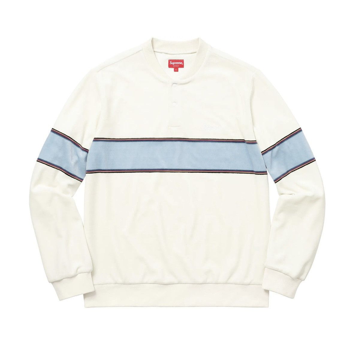 Supreme Supreme Velour Snap Henley White (Size XL) Size US XL / EU 56 / 4 - 12 Thumbnail