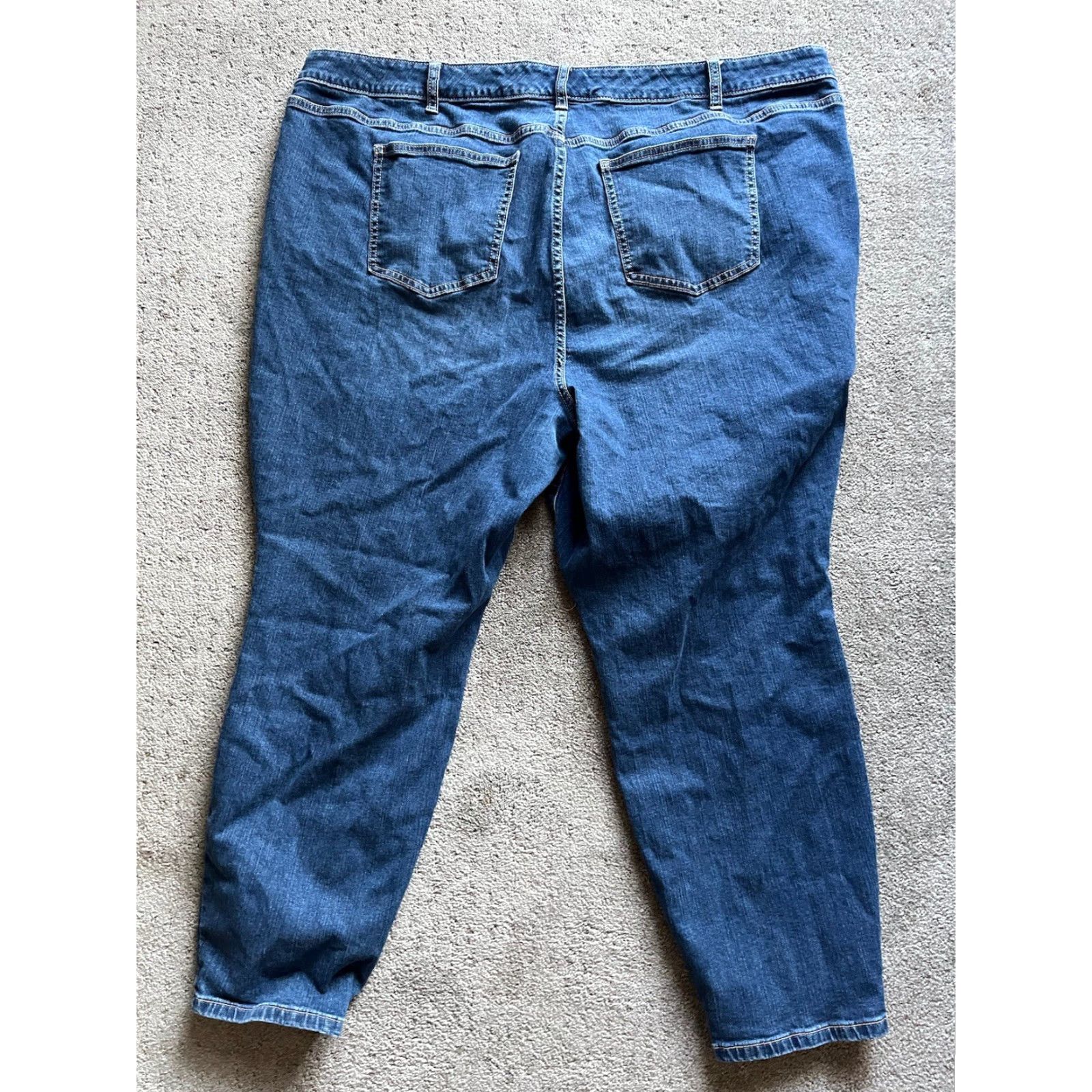 Torrid VINTAGE Torrid Jeans Skinny Mid Rise Dark Wash Zip Leg Blue Plus Sz 26R 25 in Inseam Cotton Blend Denim Women (Shaping, Stretch) Size ONE SIZE - 3 Thumbnail