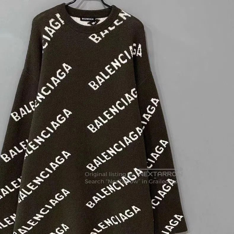 Balenciaga Balenciaga Brown Knit Logo Sweater. Size US S / EU 44-46 / 1 - 2 Thumbnail