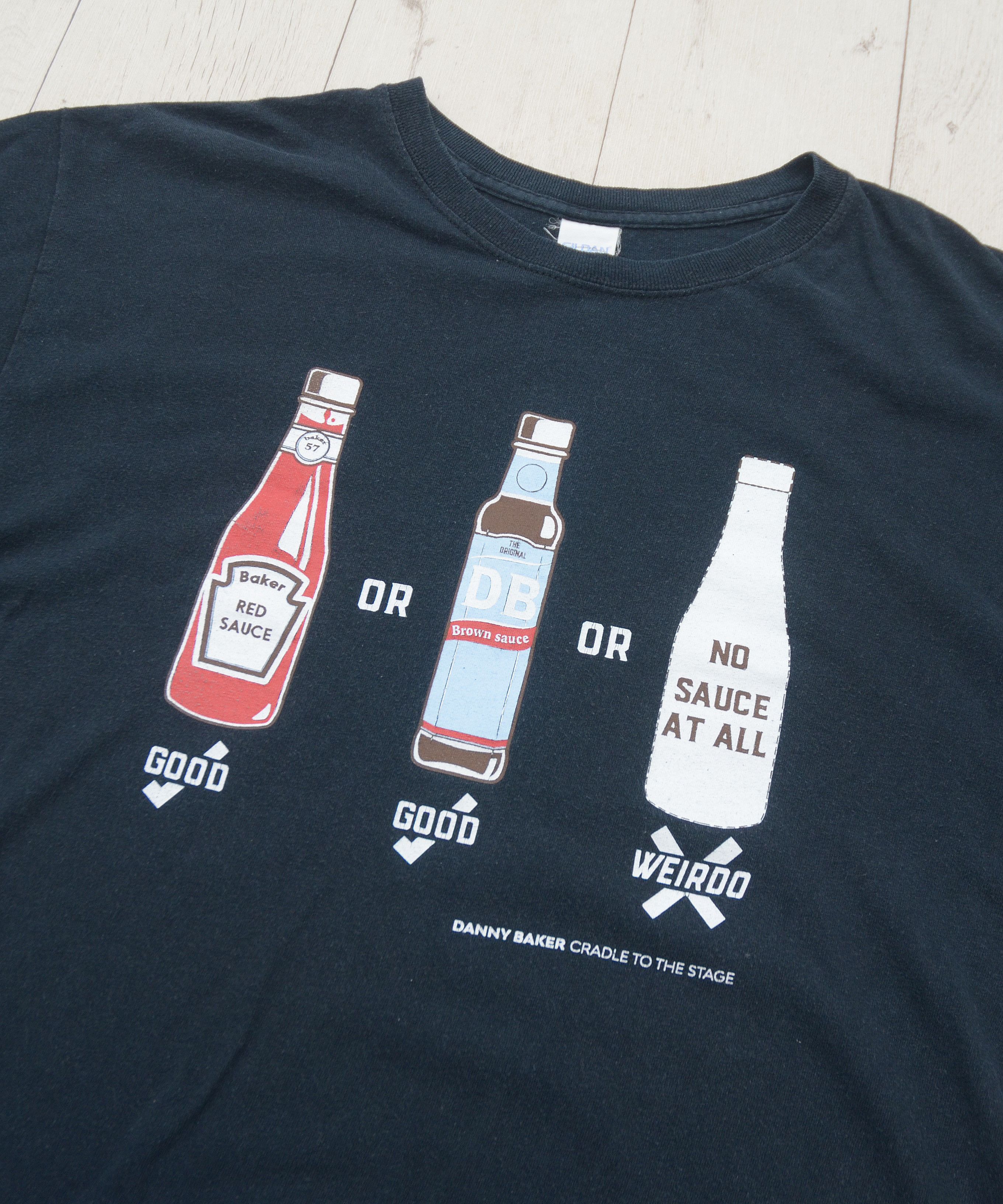 Gildan × Vintage Vintage Red Sauce Brown Sauce No Sauce at all T-Shirt Black Size US L / EU 52-54 / 3 - 3 Thumbnail