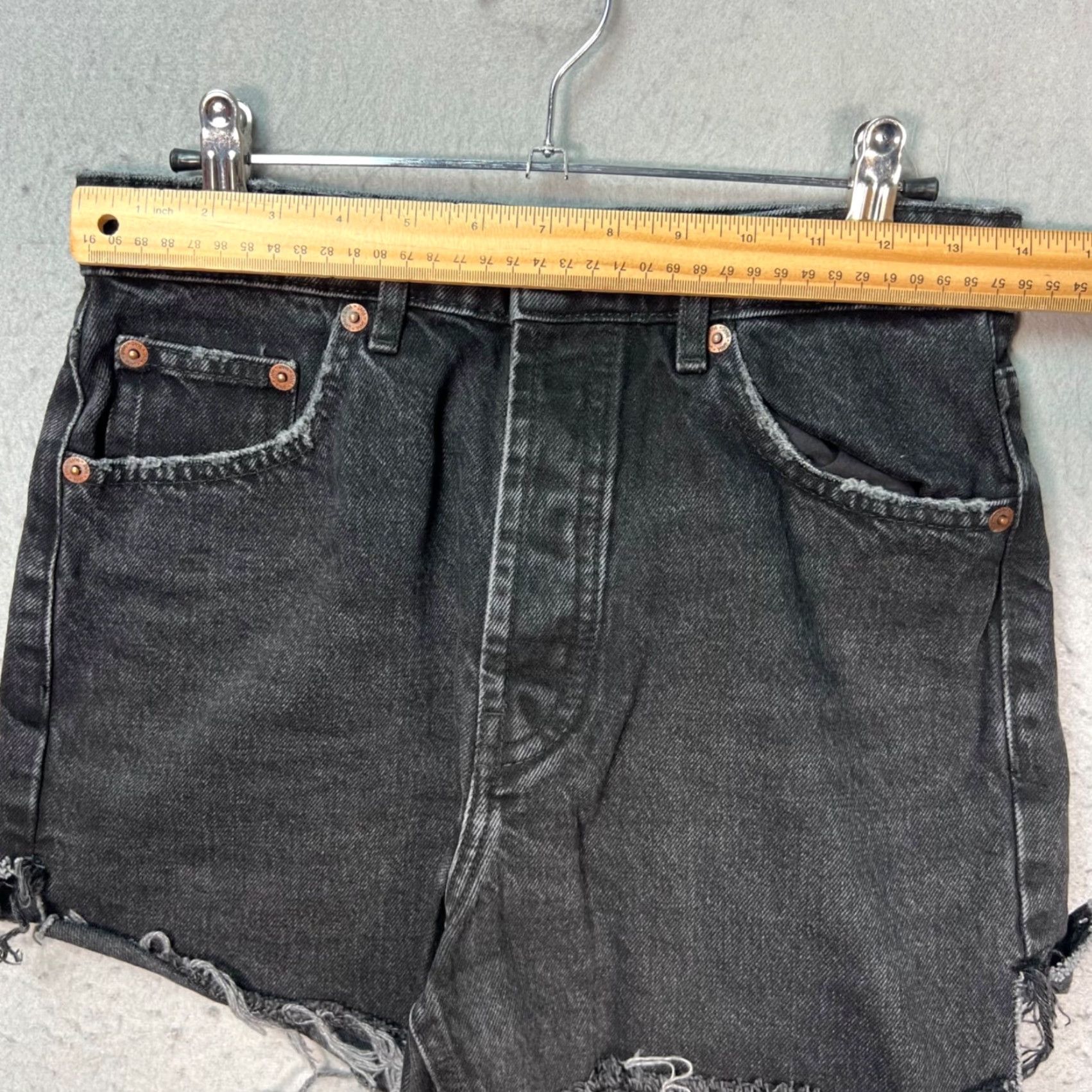 Zara Zara Womens Size 6 Black Denim Cutoff Shorts Distressed 5-Pocket Front Flat Front High Rise Casual Summer Spring Regular Inseam 4 in Womens Size 28" / US 6 / IT 42 - 4 Thumbnail