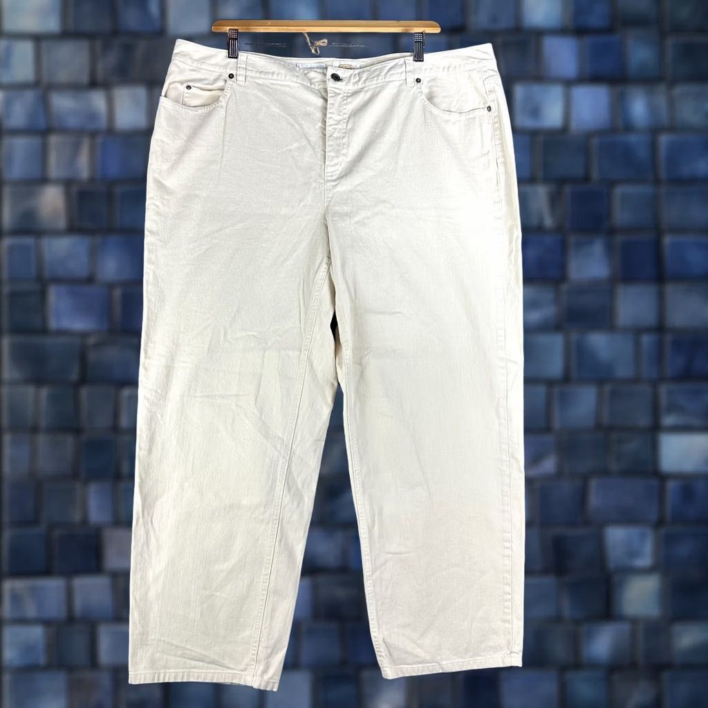 Talbots Talbots Jeans Womens 22W Tailored Fit 5 Pocket Beige Cotton Stretch Size 40" / US 18 - 1 Thumbnail