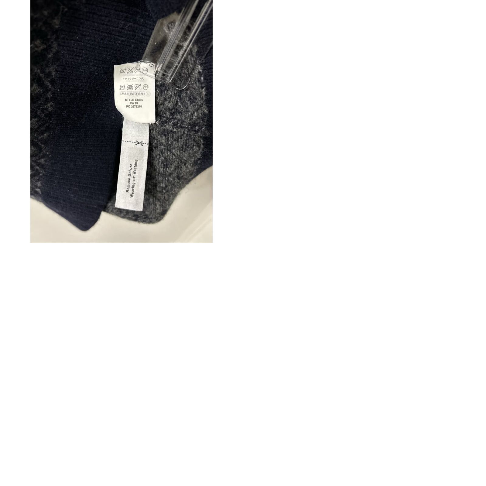 Vintage J Crew Sweater Mens L Blue Navy Gray Lambswool Diamond Knit Crewneck E1356 FA15 Size US L / EU 52-54 / 3 - 9 Thumbnail