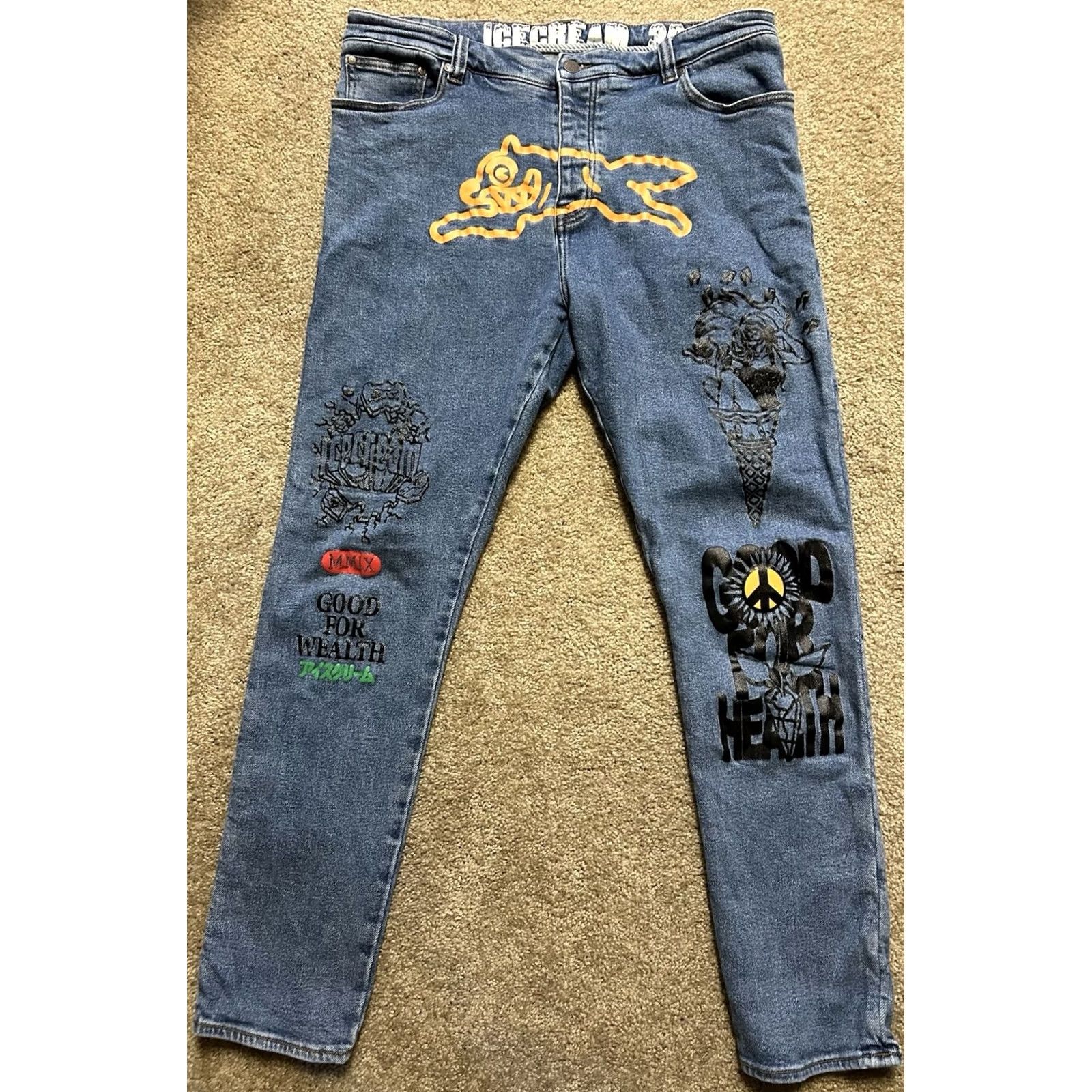 Billionaire Boys Club VINTAGE Billionaire Boys Club ICECREAM STACKS JEAN Black 36 Waist Denim 31 Inseam 5-Pocket Tapered Men's Jeans Size US 36 / EU 52 - 2 Thumbnail