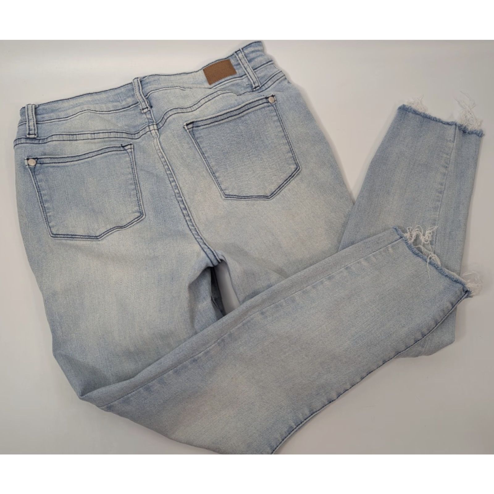 Denime Judy Blue Jeans Womens 9/29 Denim Skinny Fit Light Wash Raw Hem JB88199 Jeans Size 30" / US 8 / IT 44 - 5 Thumbnail