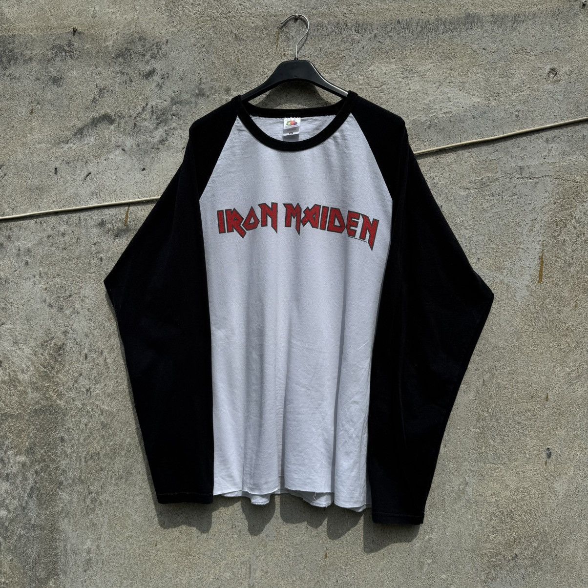 Iron Maiden 2014 Iron Maiden Vintage Raglan Cropped Longsleeve Metal Size US XL / EU 56 / 4 - 4 Thumbnail