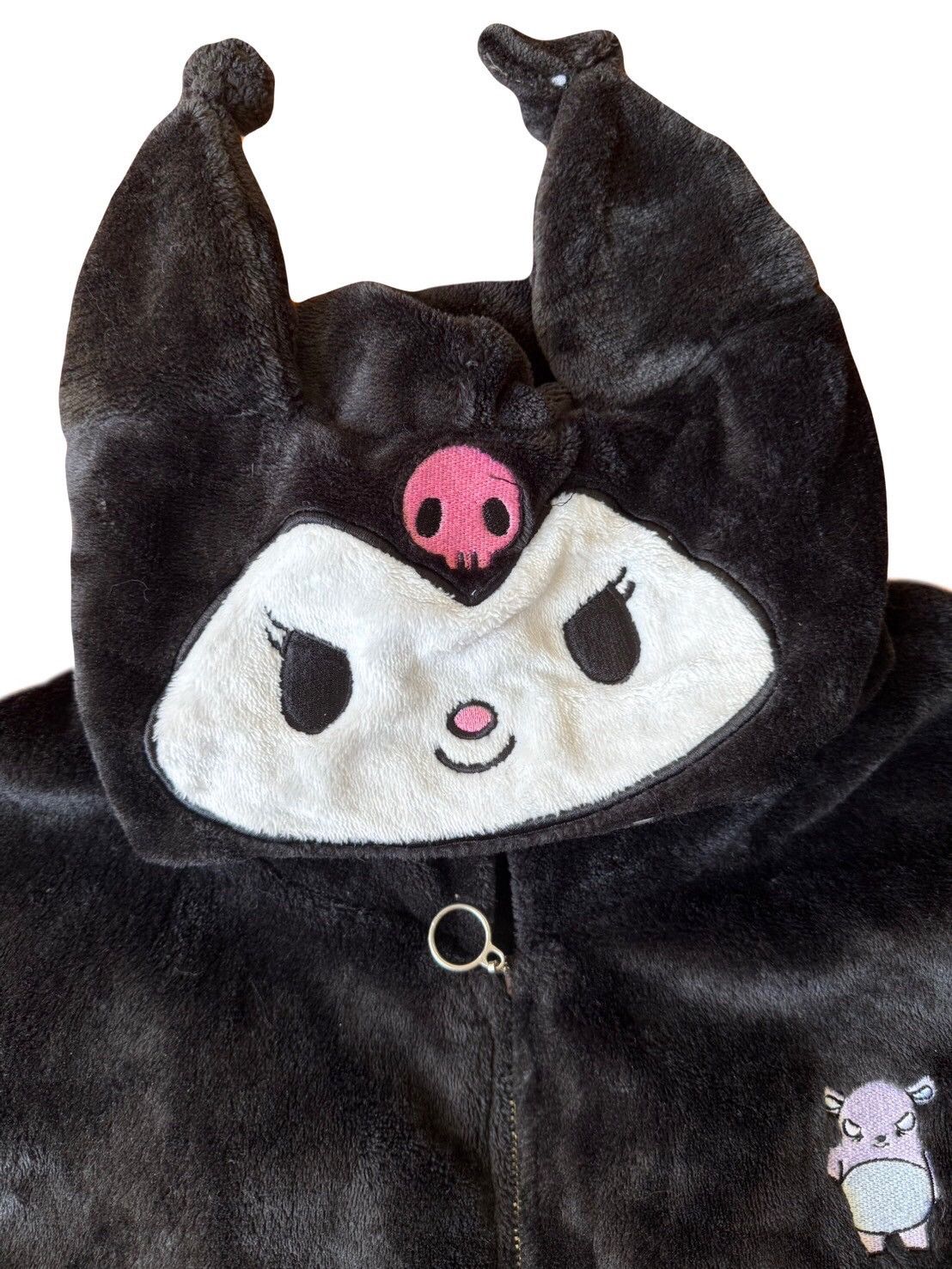 Japanese Brand × Vintage Sanrio Kuromi fleece hoodie (rare). Size US L / EU 52-54 / 3 - 4 Thumbnail