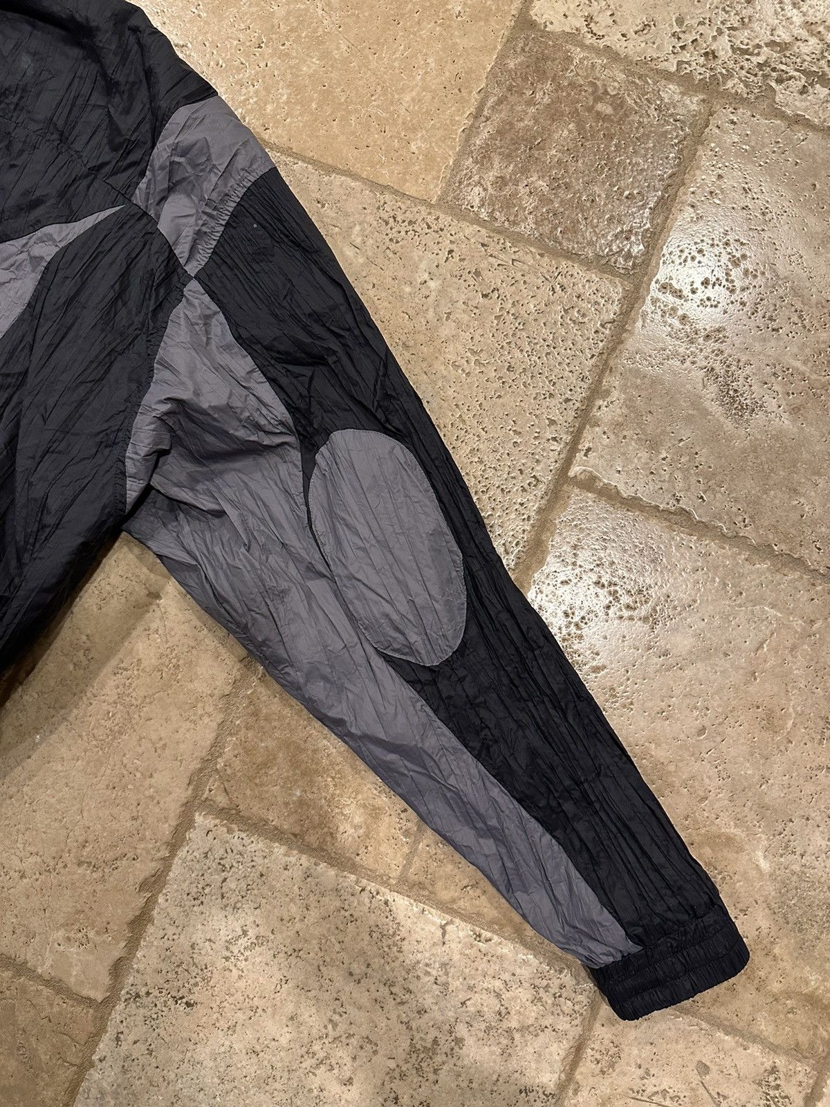 C2H4 C2H4 Wrinkled Nylon Arch Paneled Track Grey/Black Jacket Size US L / EU 52-54 / 3 - 11 Thumbnail