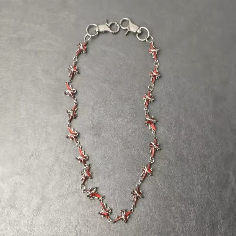Designer Pigeon Bloodstone Four Pointed Star Pant Chain Size ONE SIZE - 3 Thumbnail