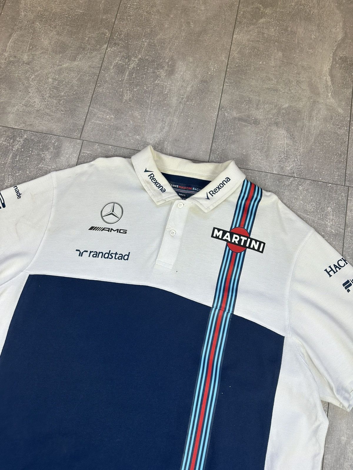 Hackett Men’s distressed polo xxxl Mercedes martini racing Size US XXL / EU 58 / 5 - 3 Thumbnail