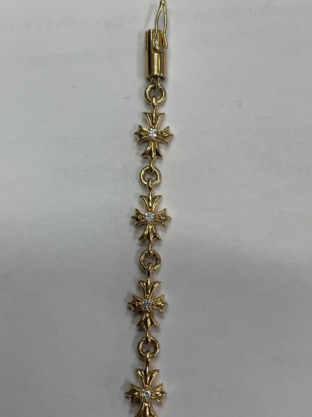 Chrome Hearts Chrome Hearts 22K Gold Diamonds Tiny E Cross Bracelet Size ONE SIZE - 7 Thumbnail