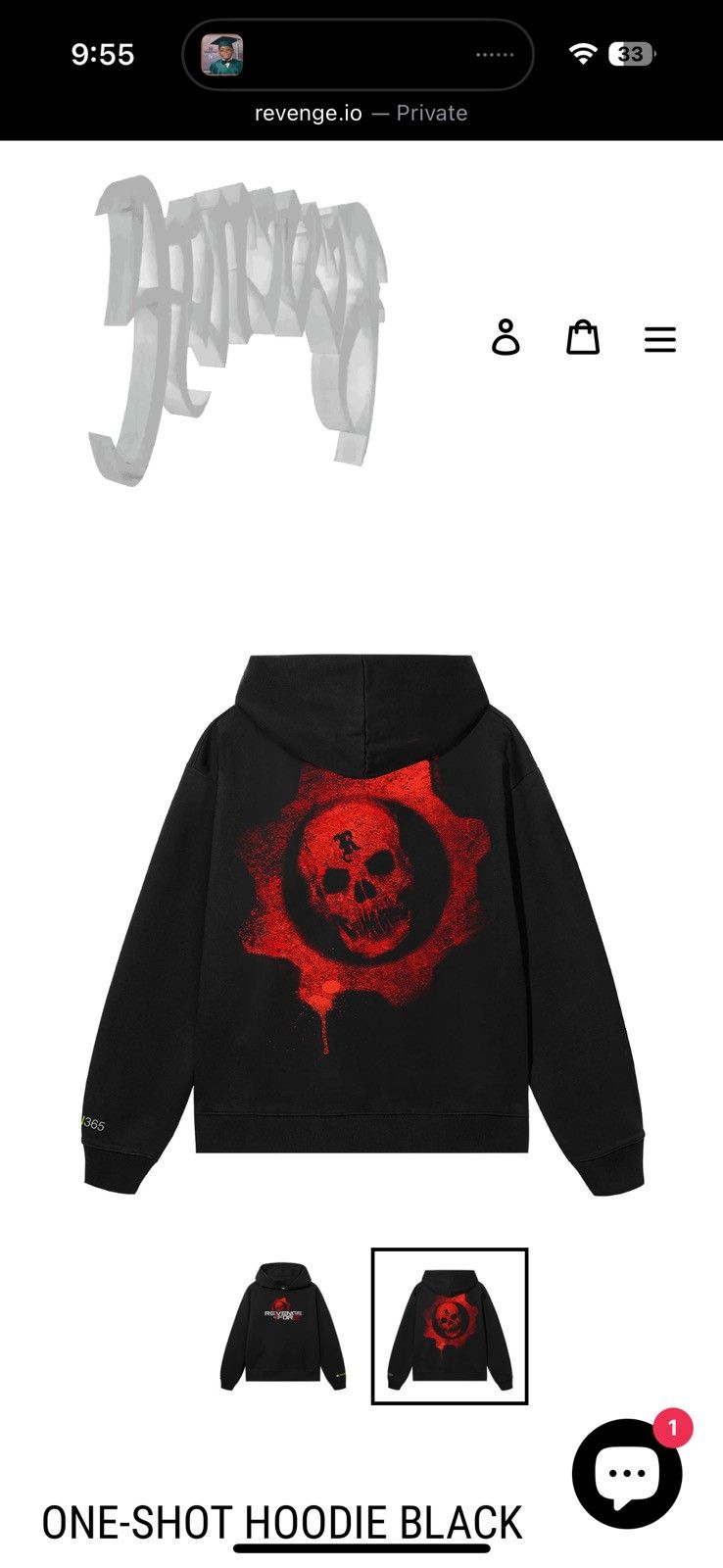 Revenge Revenge ONE-SHOT HOODIE BLACK Size US XL / EU 56 / 4 - 4 Thumbnail