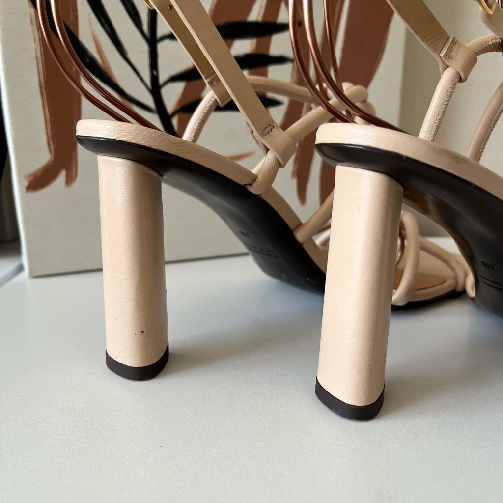 Frame Frame Le Hendrix Slingback Leather Heeled Sandals Cream Size Size US 8 / IT 38 - 8 Thumbnail