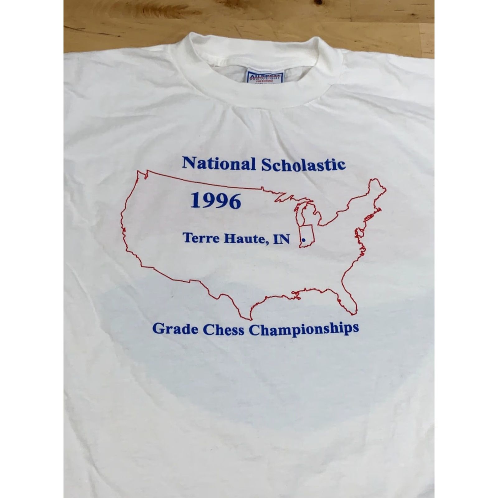 Vintage VINTAGE National Grade Chess Chimpionship Shirt Mens S White 90s Promo All Sport T-Shirt" Size US S / EU 44-46 / 1 - 4 Thumbnail