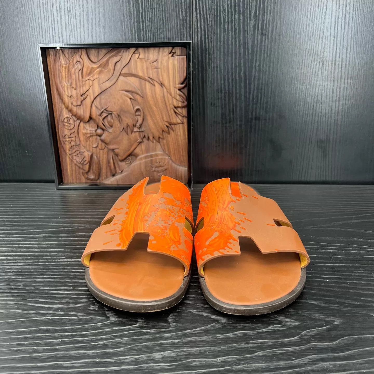 Hermes Hermes H Orange Slippers 44 Like New Size US 11 / EU 44 - 4 Thumbnail