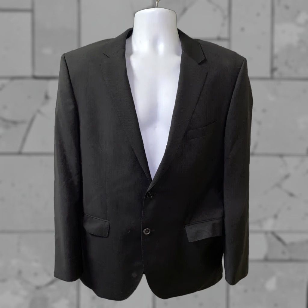 Hugo Boss HUGO BOSS Sport Coat 2 Button Pinstriped Black Wool 42R Mens Regular Casual Size US XS / EU 42 / 0 - 1 Thumbnail