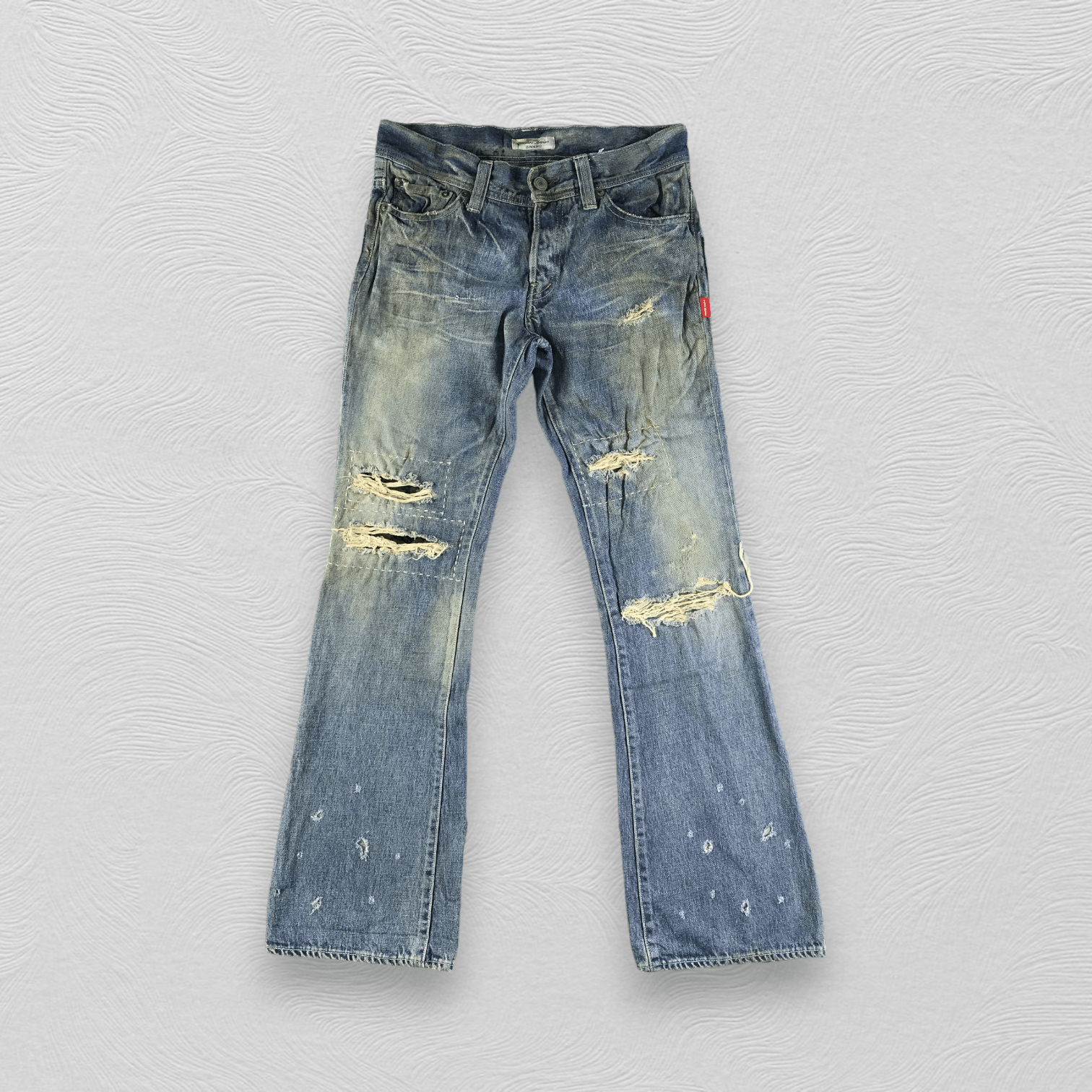 Japanese Brand Dirty Trash Finders Keepers Jeans Flare Denim KJ2432 Size US 30 / EU 46 - 1 Thumbnail
